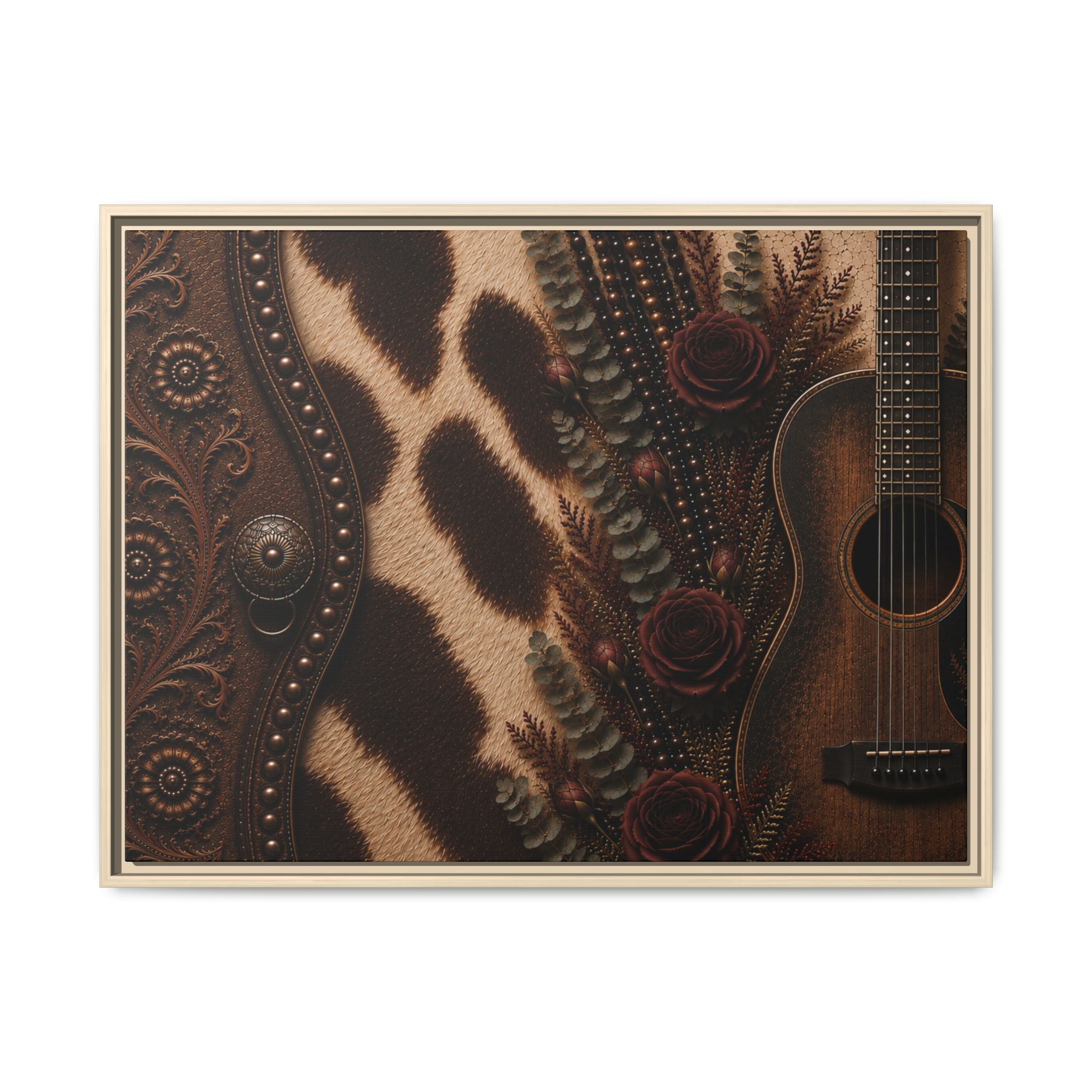 The Cowgirl's Melody | Framed Canvas Wall Art