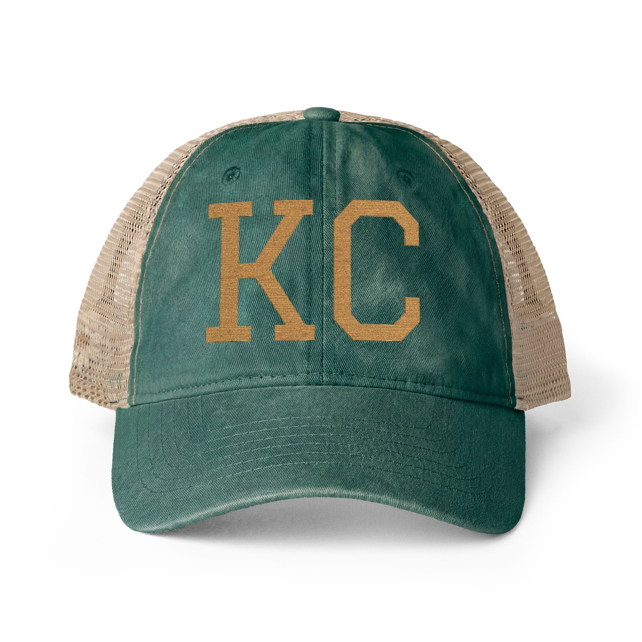 KC | Washed Mesh-Back Embroidered Cap