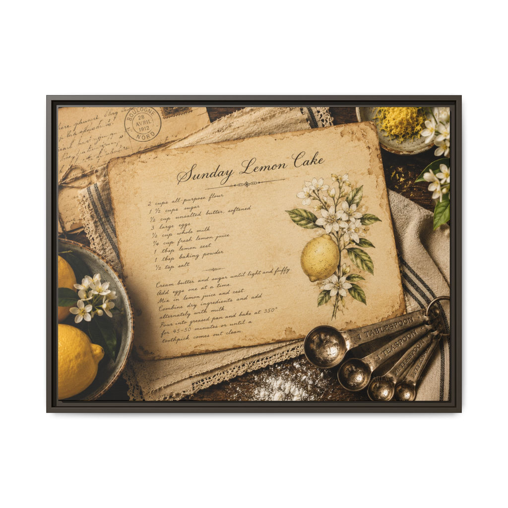Sunday Lemon Cake | Framed Canvas Wall Art