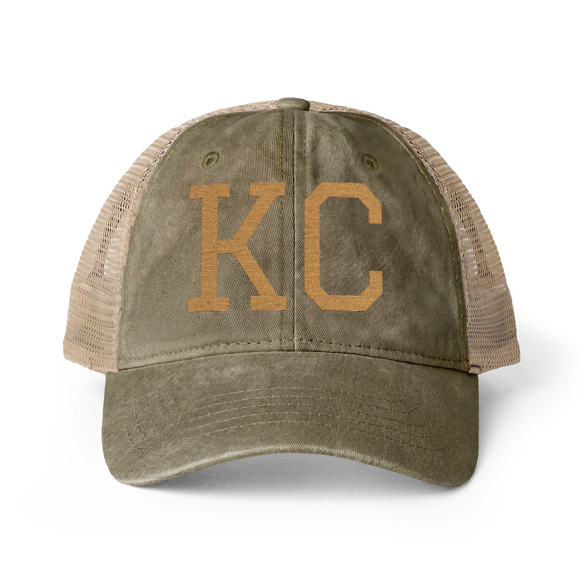 KC | Washed Mesh-Back Embroidered Cap