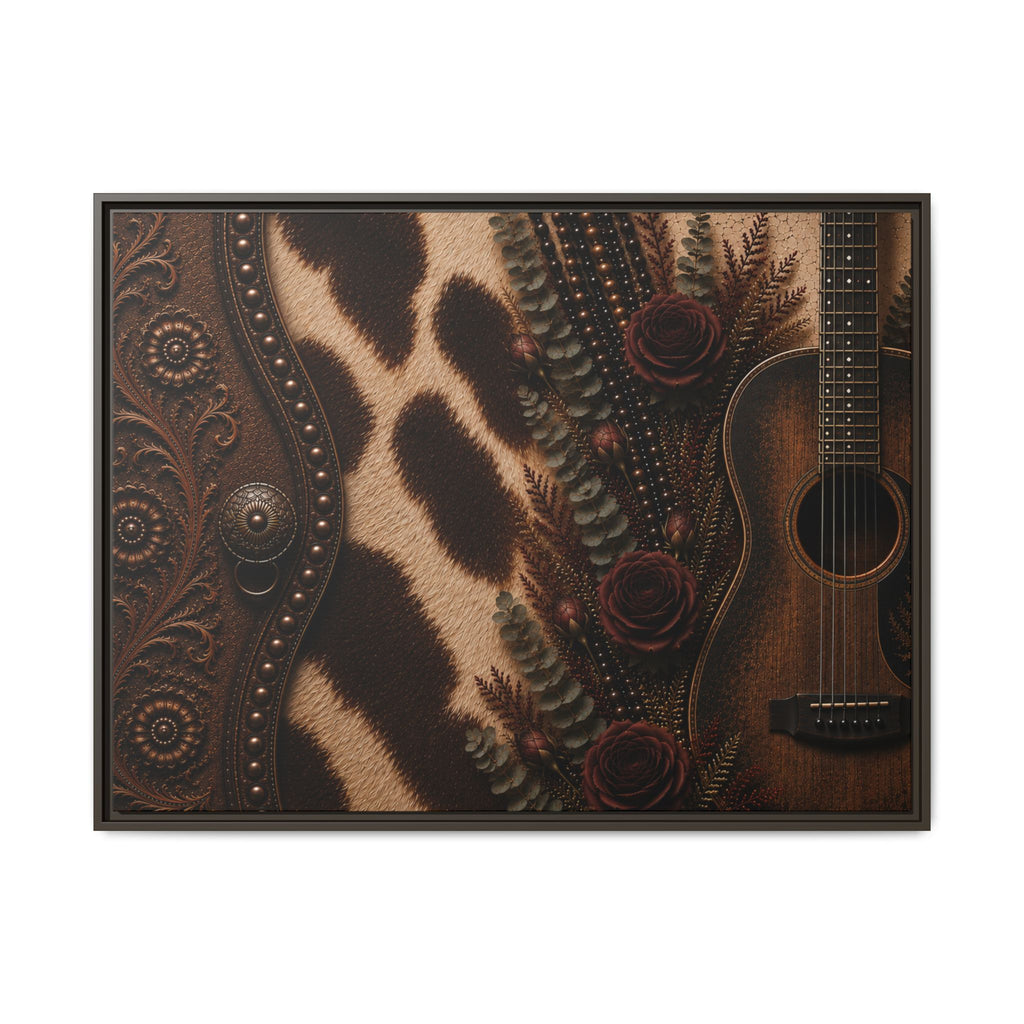 The Cowgirl's Melody | Framed Canvas Wall Art