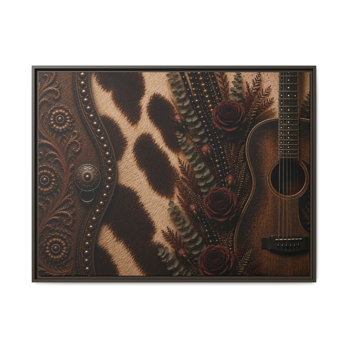 The Cowgirl's Melody | Framed Canvas Wall Art