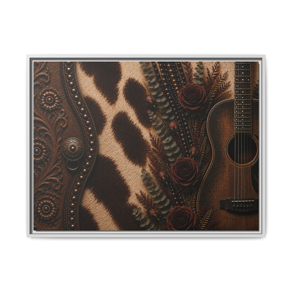 The Cowgirl's Melody | Framed Canvas Wall Art