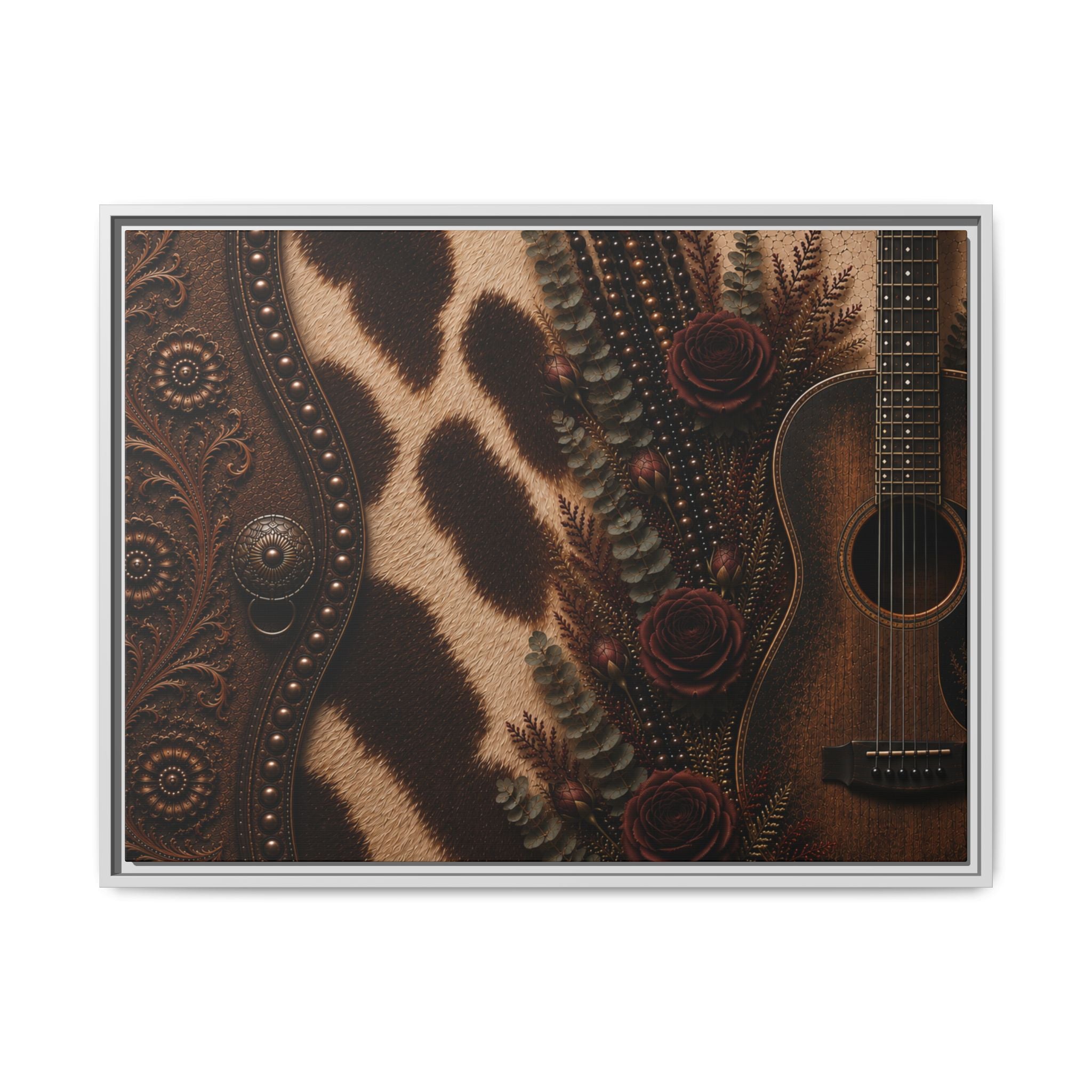 The Cowgirl's Melody | Framed Canvas Wall Art