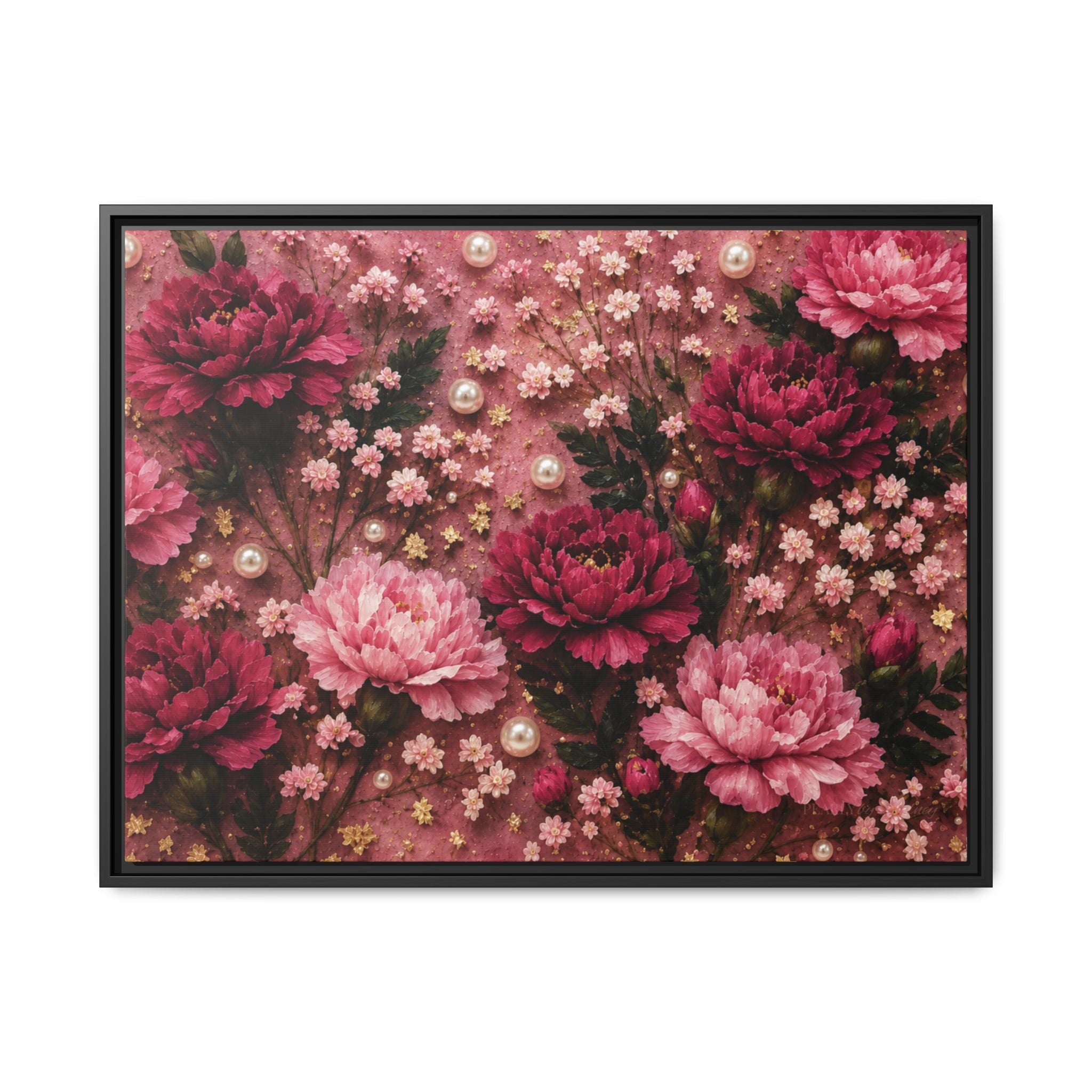 Blushing Peonies | Framed Canvas Wall Art