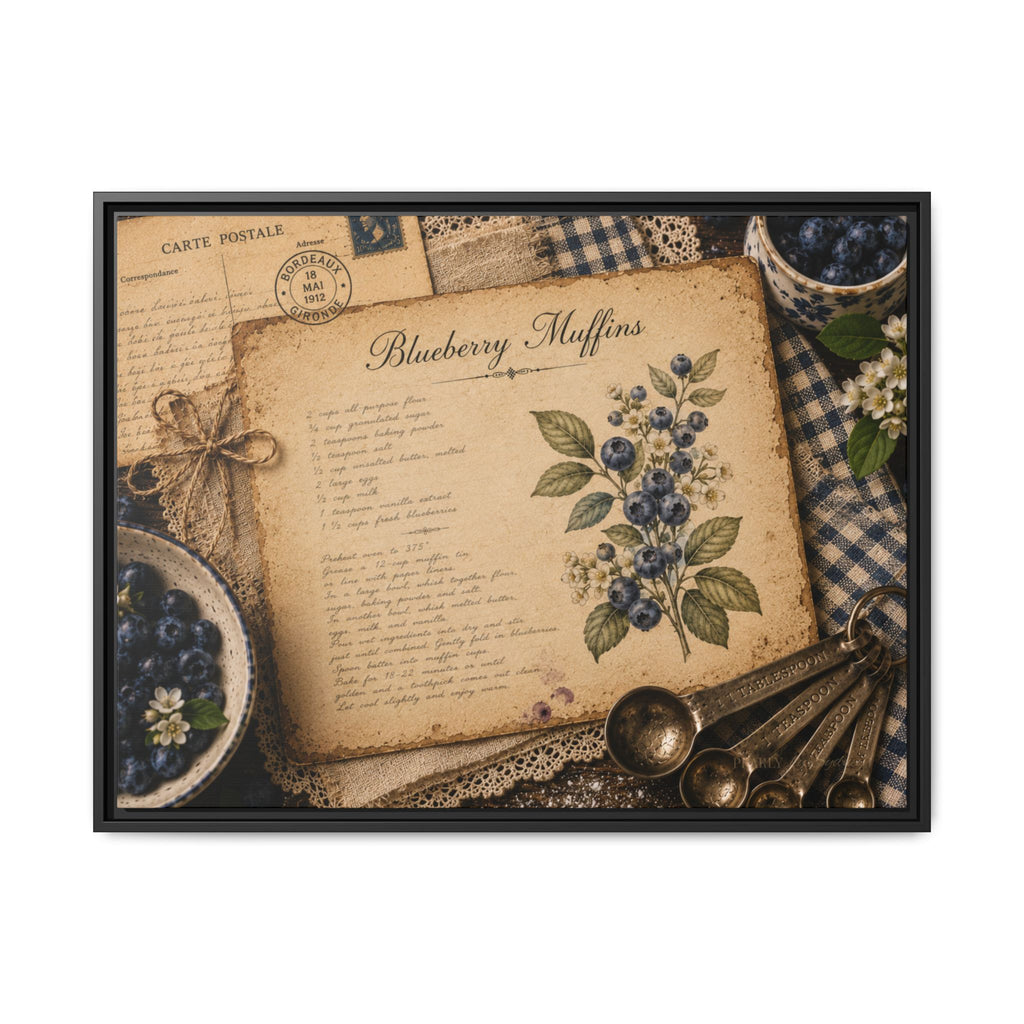 Blueberry Muffins  | Framed Canvas Wall Art