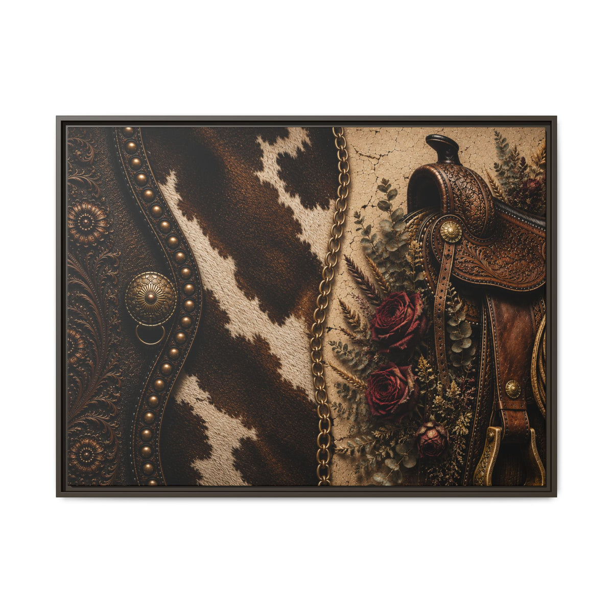 The Cowgirl's Saddle | Framed Canvas Wall Art