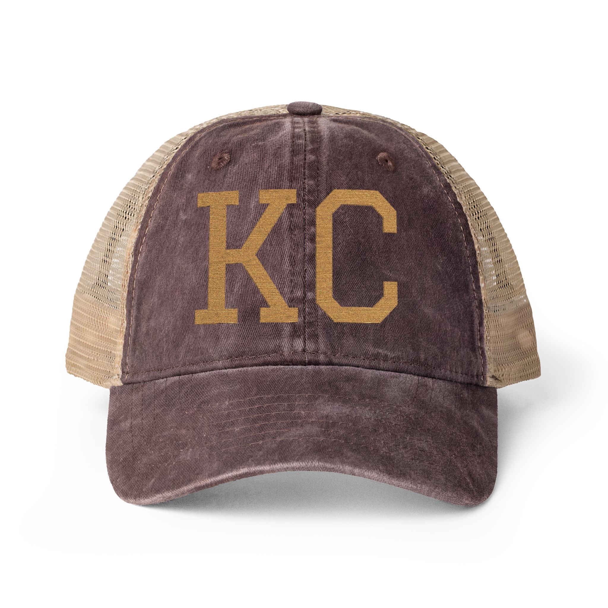 KC | Washed Mesh-Back Embroidered Cap