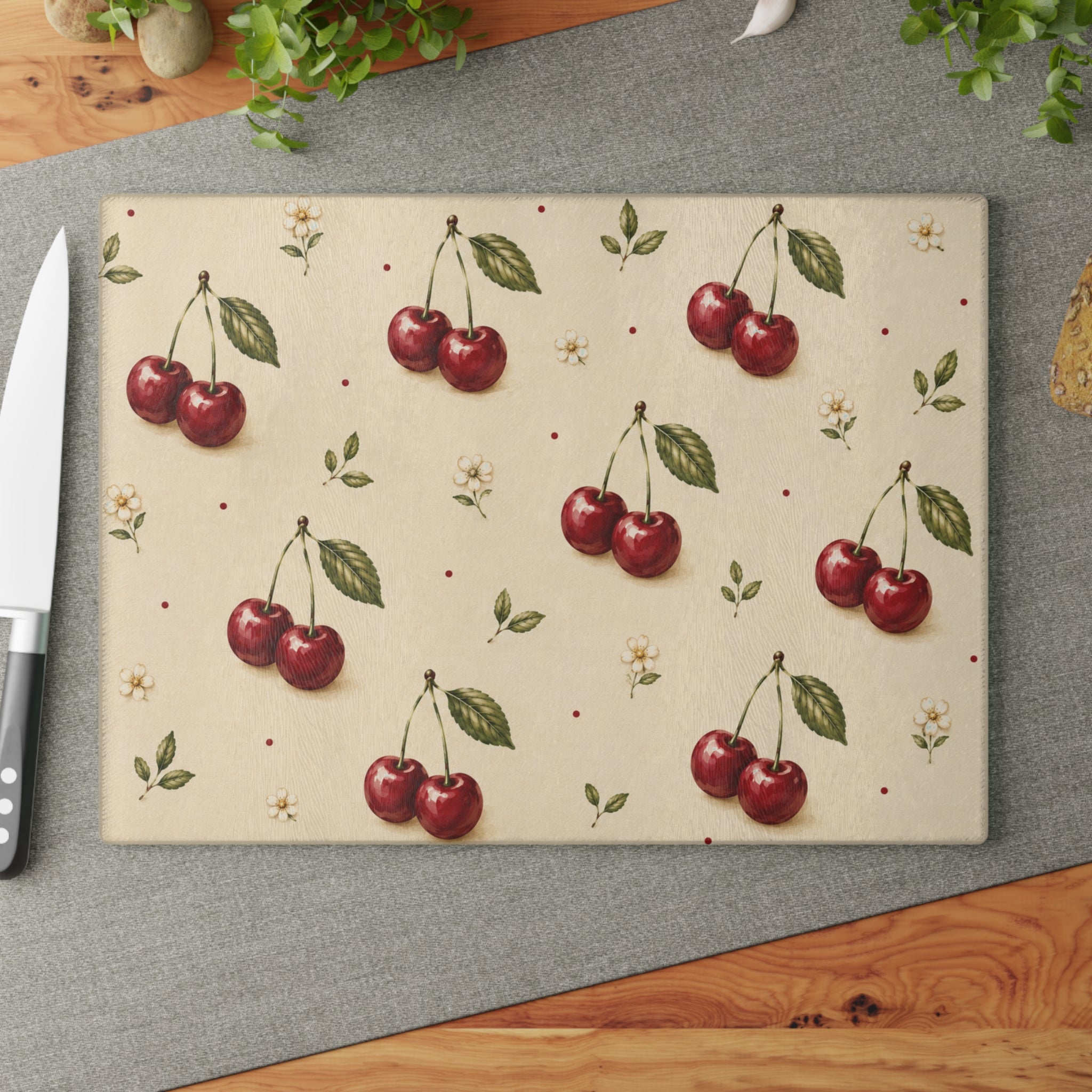 Cherry Blossom Orchard | Glass Cutting Board