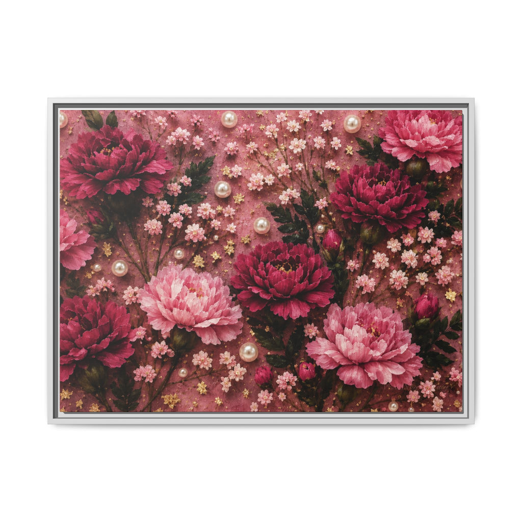 Blushing Peonies | Framed Canvas Wall Art
