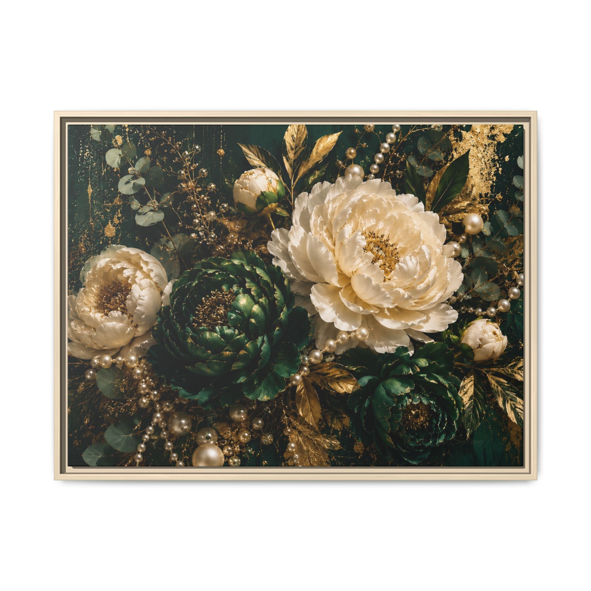 Emerald Garden | Framed Floral Canvas Wall Art