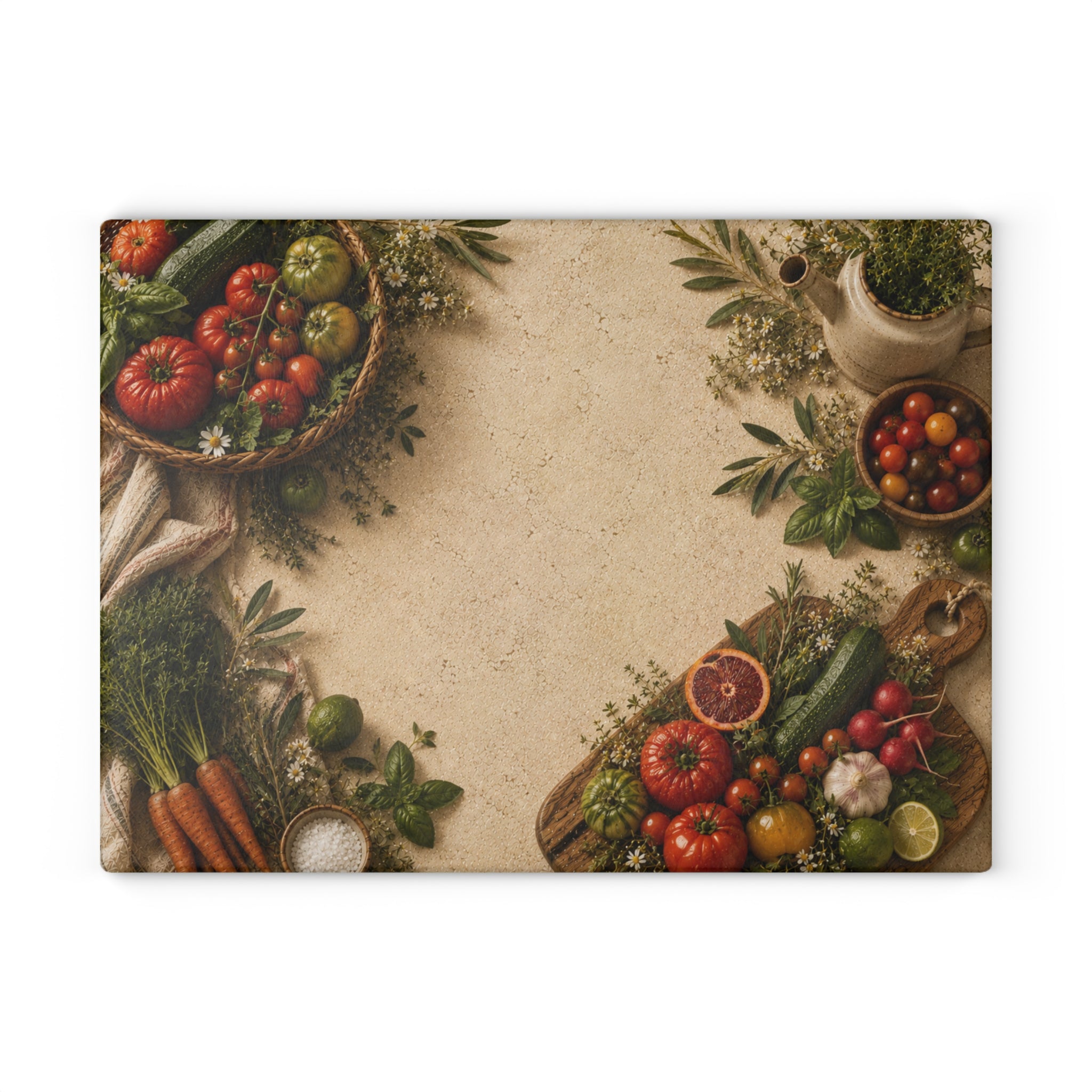Garden Harvest | Glass Cutting Board