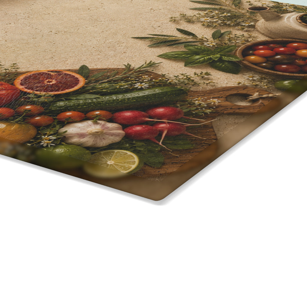 Garden Harvest | Glass Cutting Board