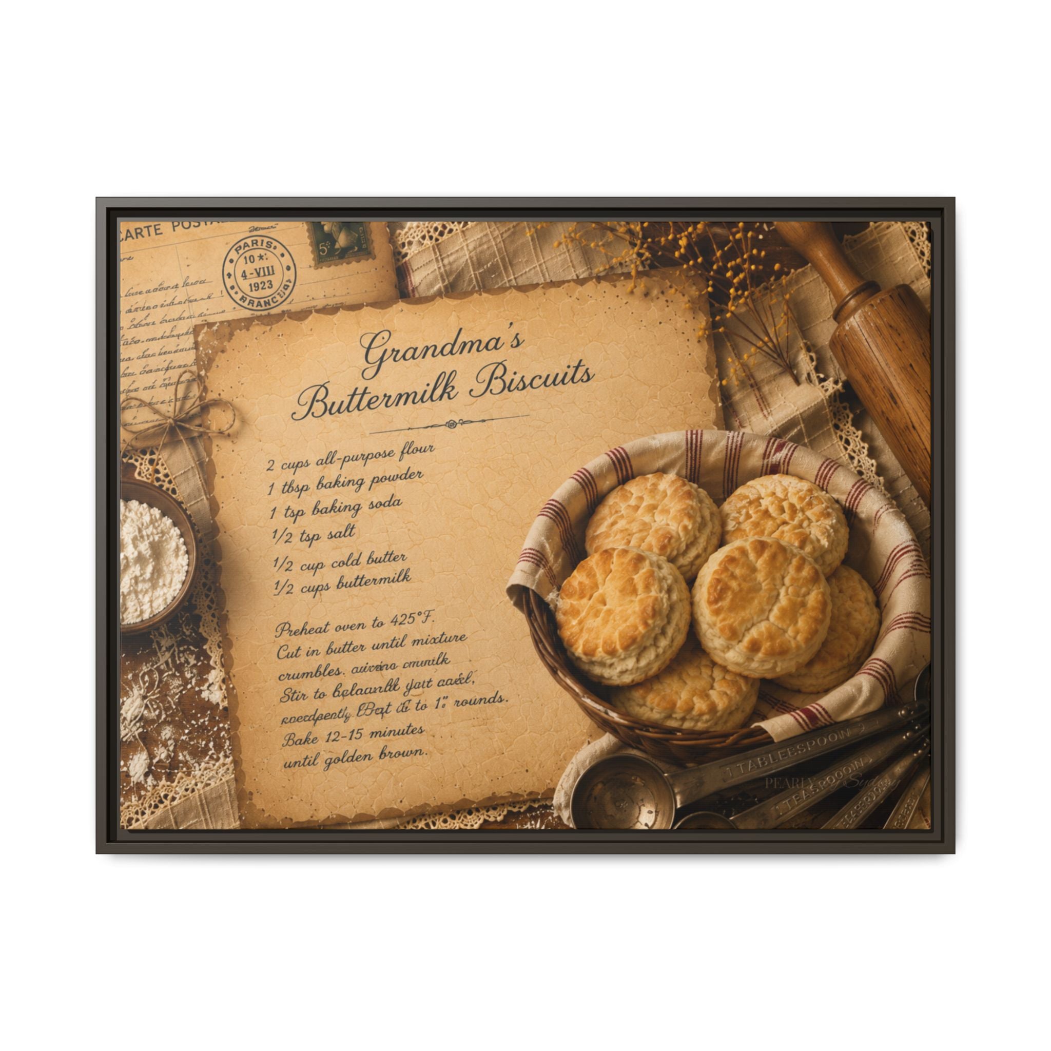 Grandma’s Buttermilk Biscuits | Framed Canvas Wall Art