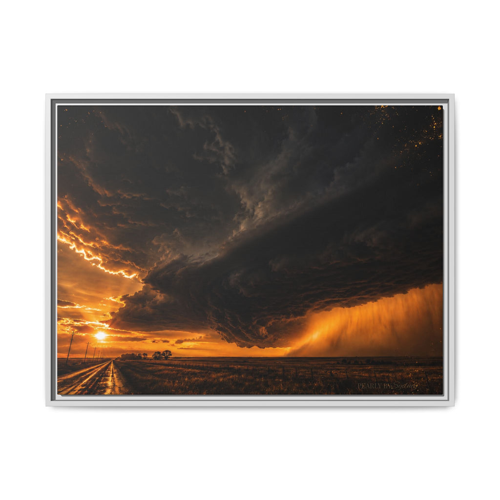 Golden Reckoning — Framed Canvas Wall Art