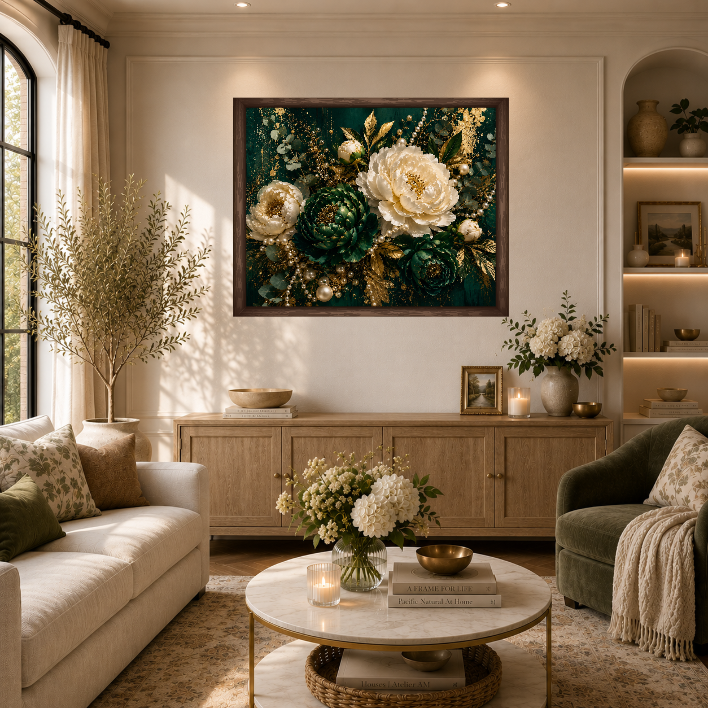 Emerald Garden | Framed Floral Canvas Wall Art