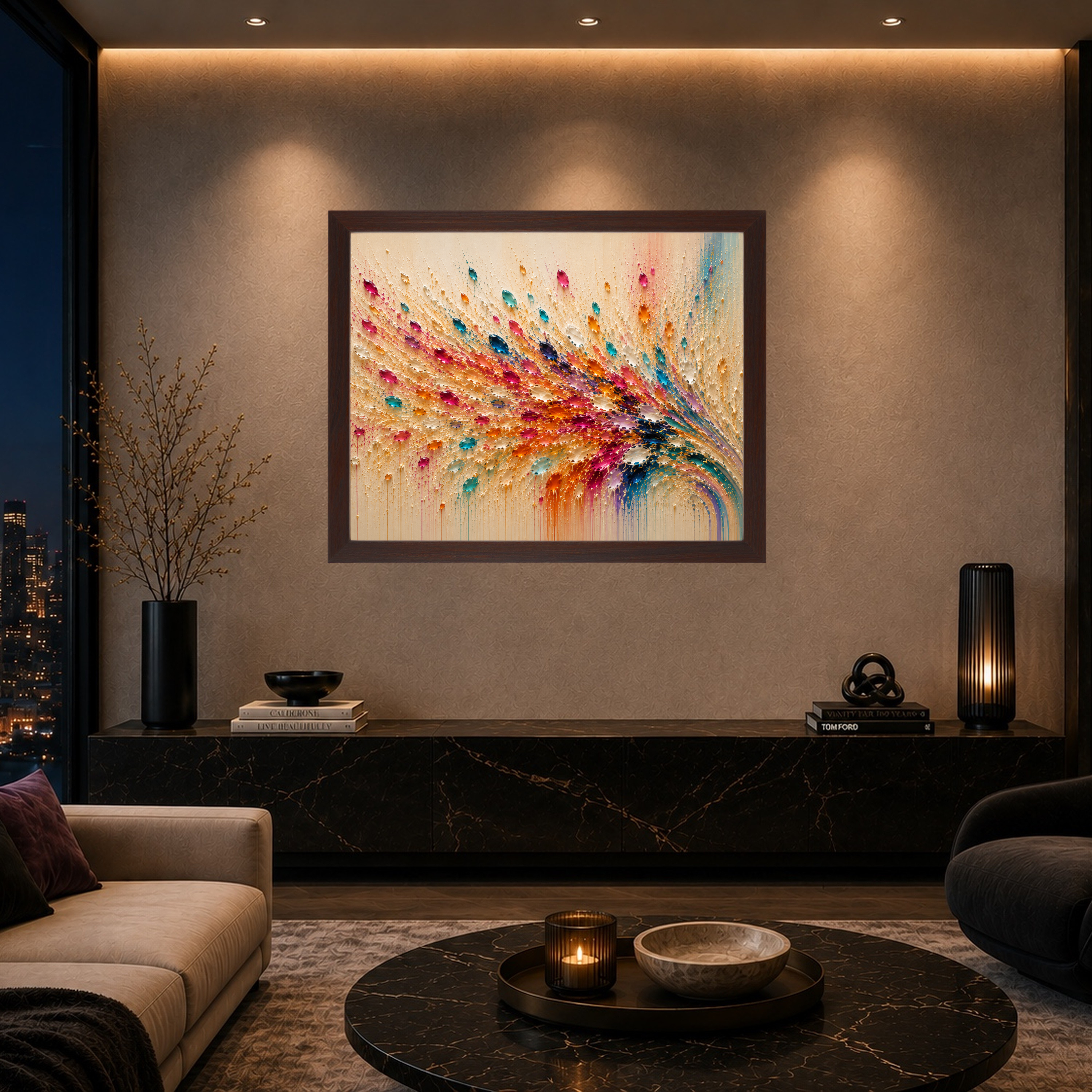 Gemstone Cascade I | Framed Canvas Wall Art