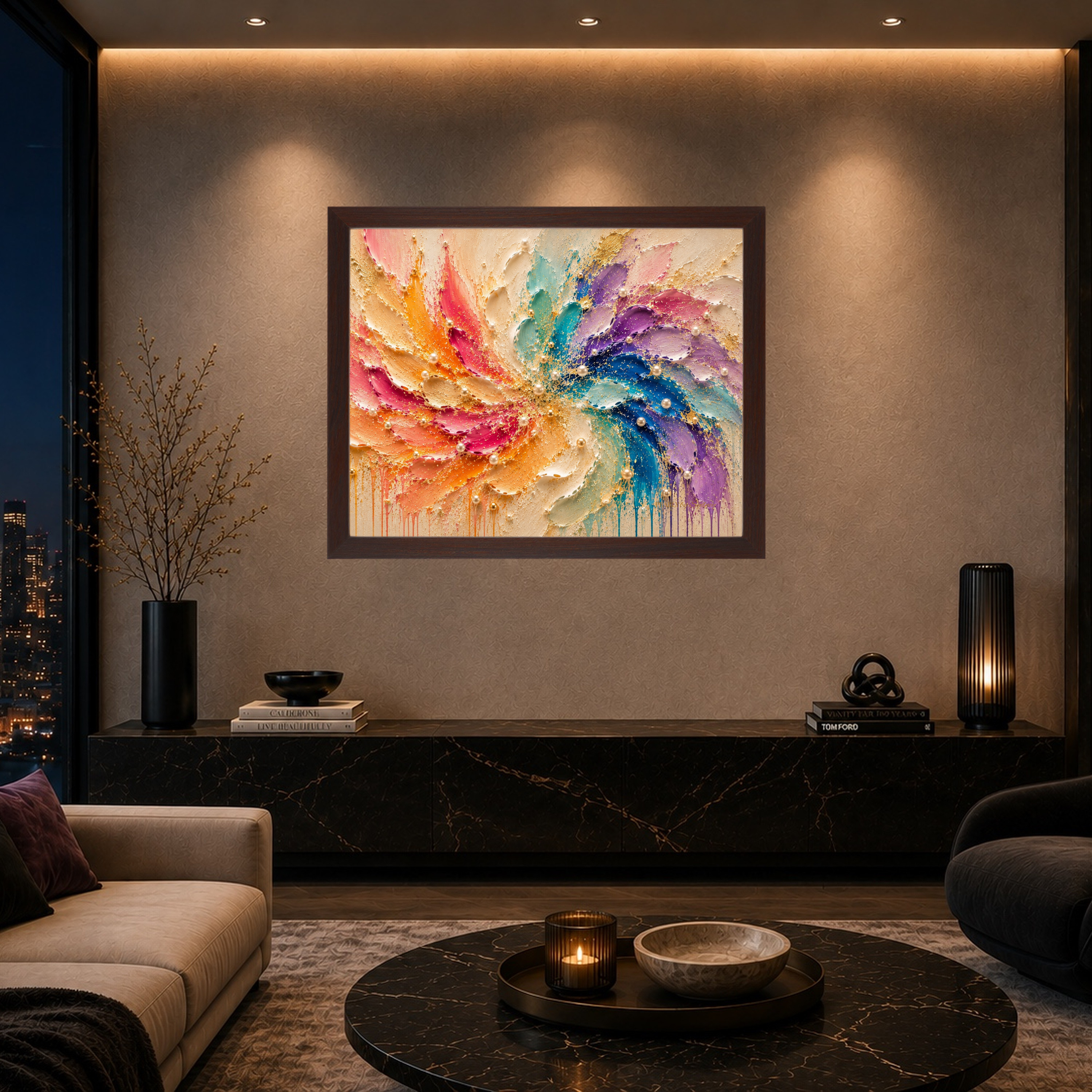 Celestial Flow | Framed Canvas Wall Art