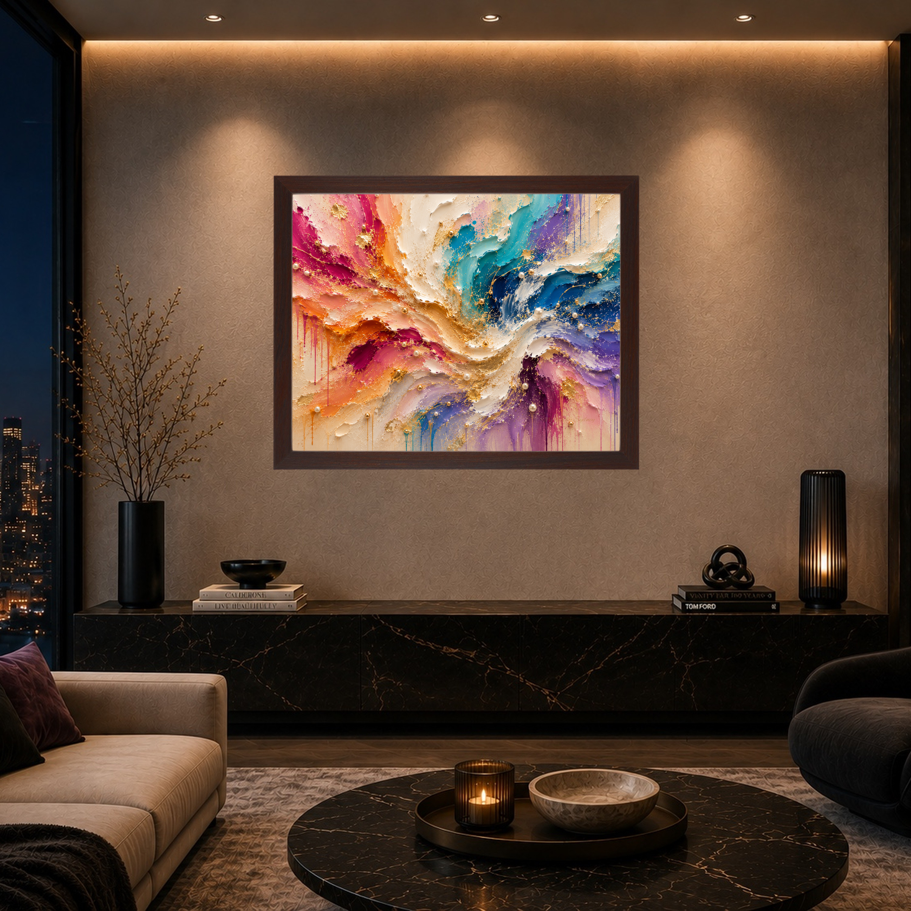 Rainbow Symphony | Framed Canvas Wall Art