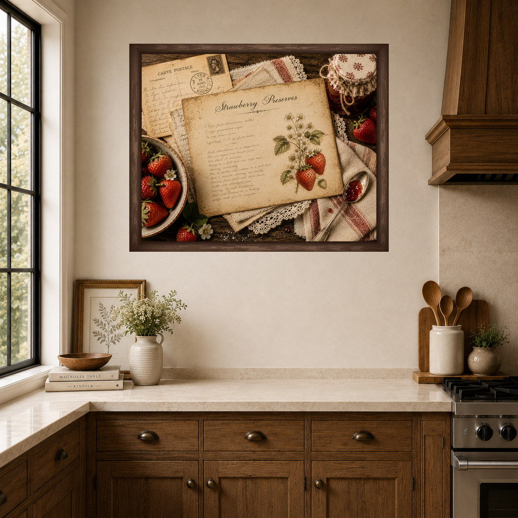 Strawberry Reserves | Framed Canvas Wall Art