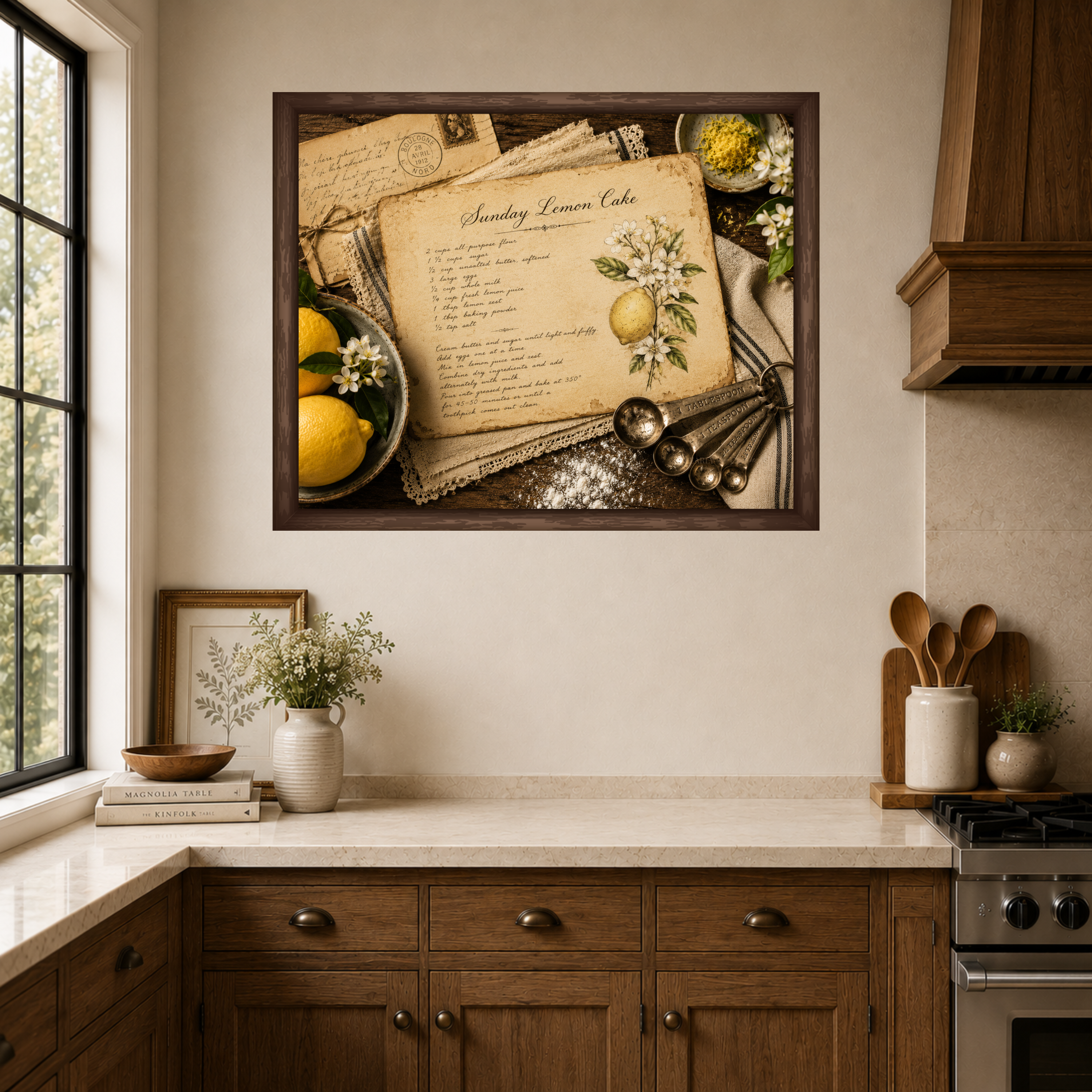 Sunday Lemon Cake | Framed Canvas Wall Art