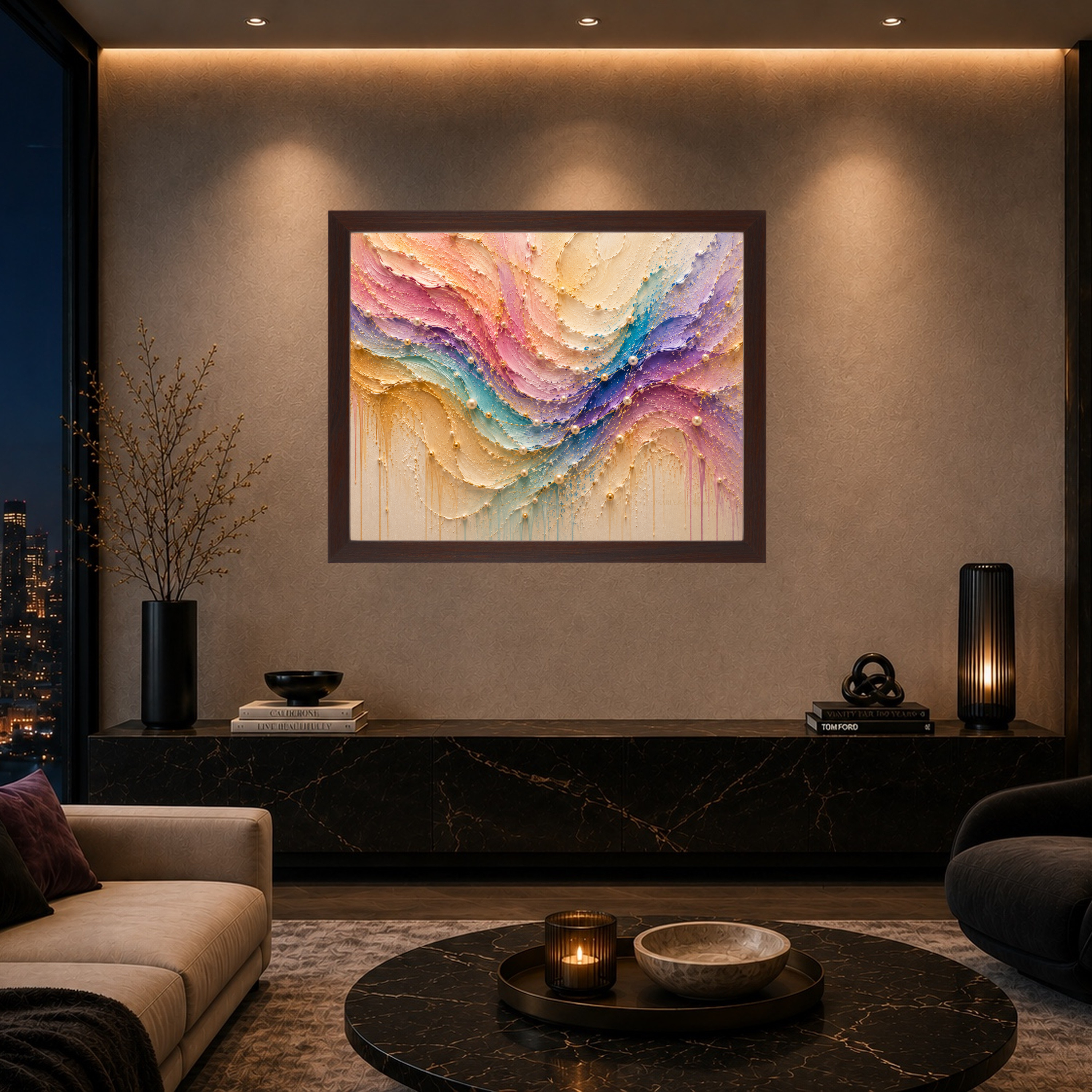 Pearlescent Tide | Framed Canvas Wall Art