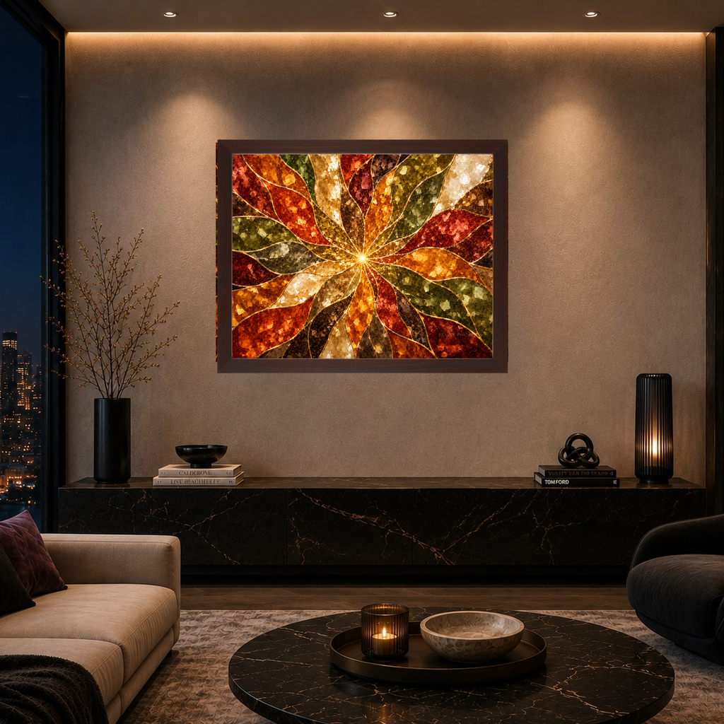 Autumn Burst Prism | Framed Canvas Wall Art
