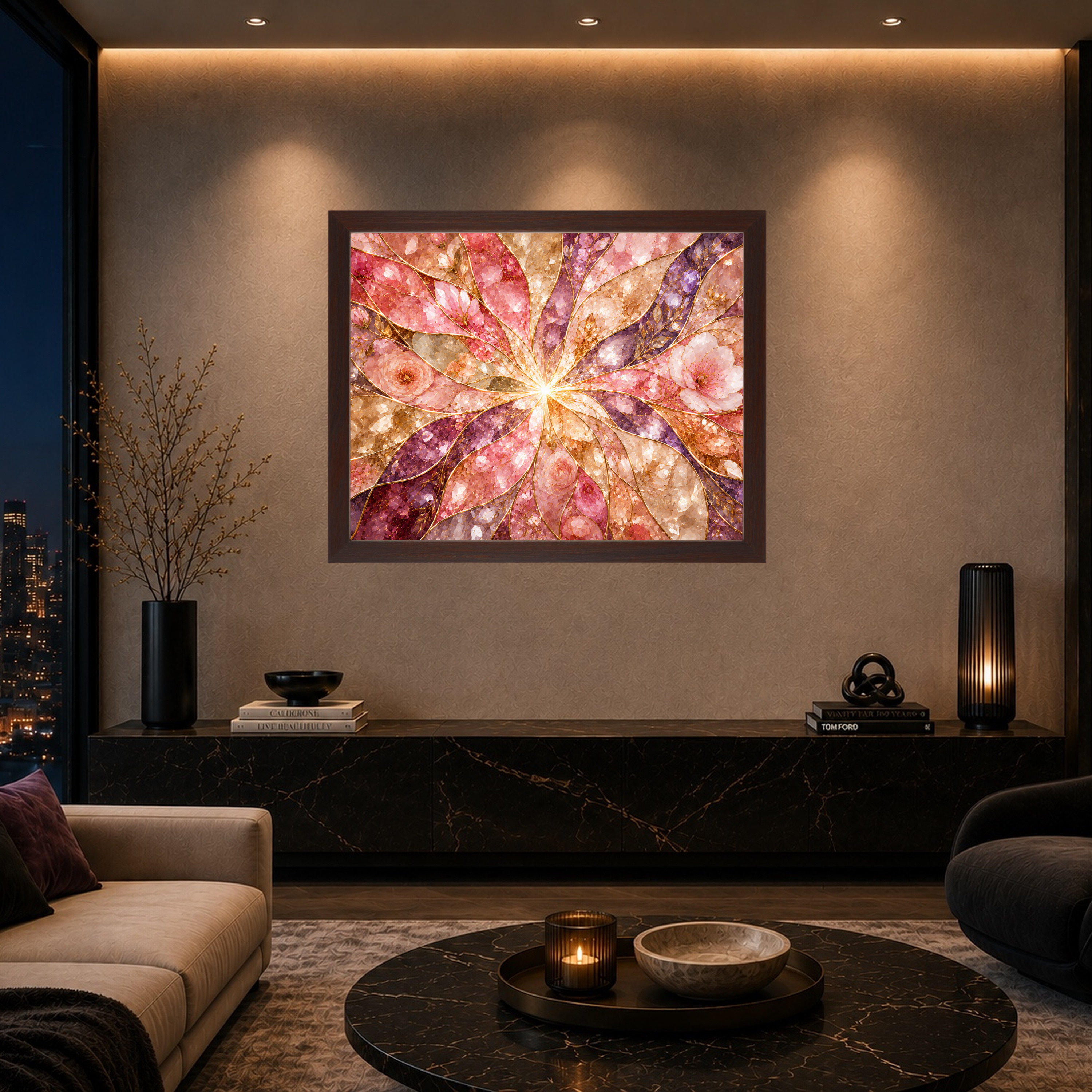 Blush Prism | Framed Canvas Wall Art