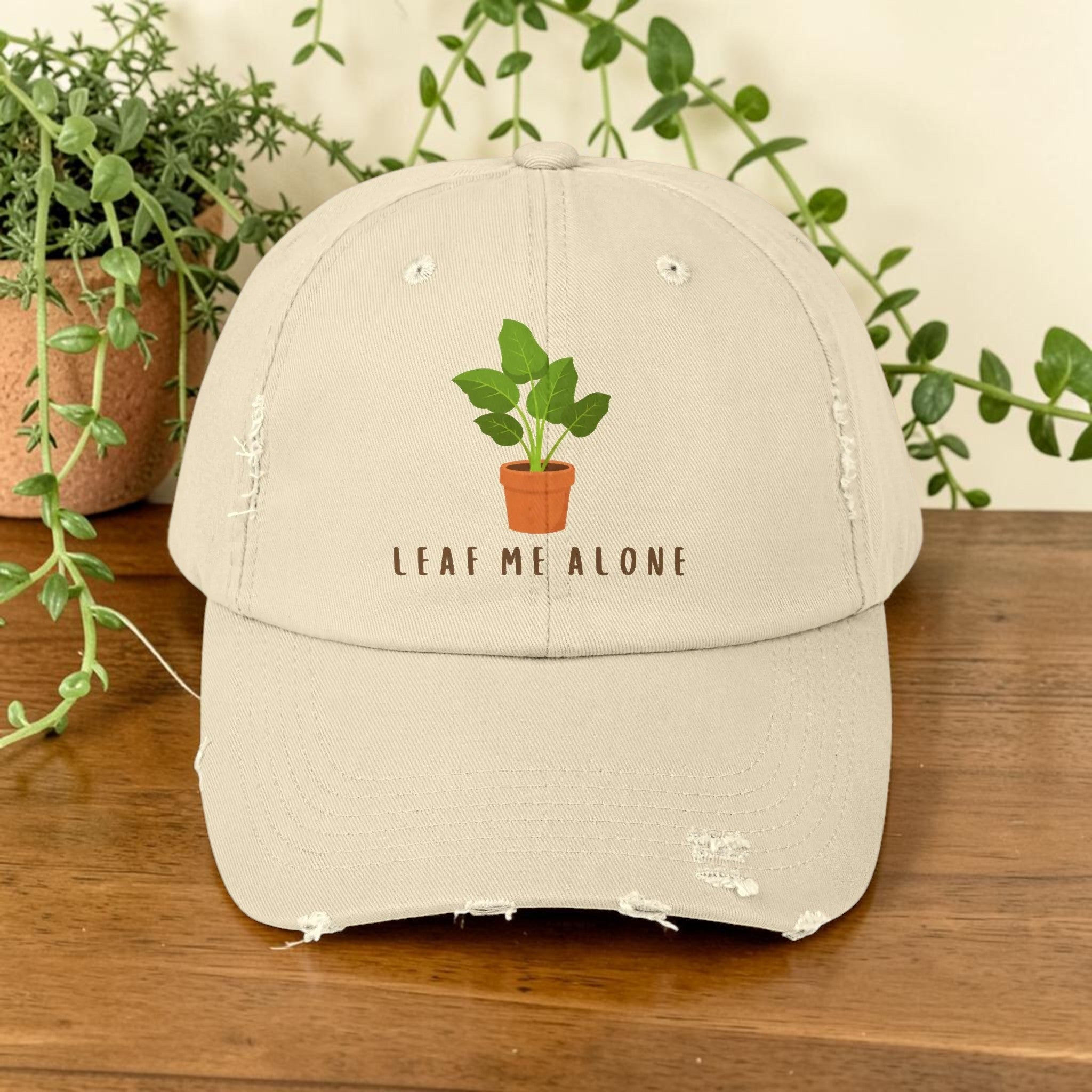 Leaf Me Alone | Distressed Cap