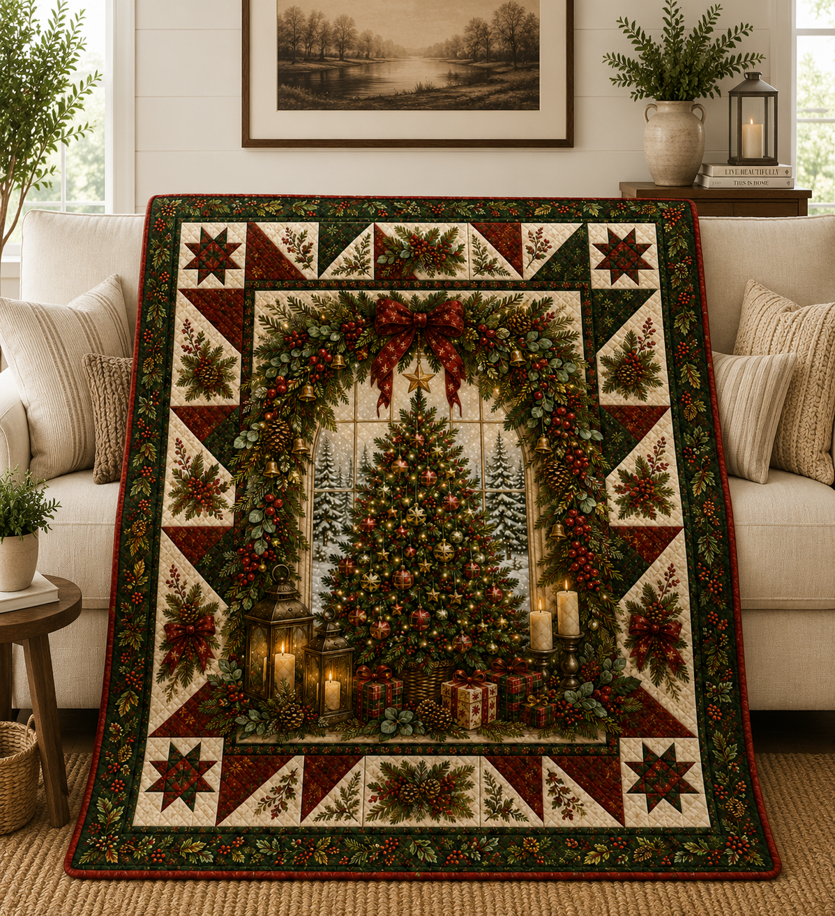 Evergreen Noel | Quilted Throw