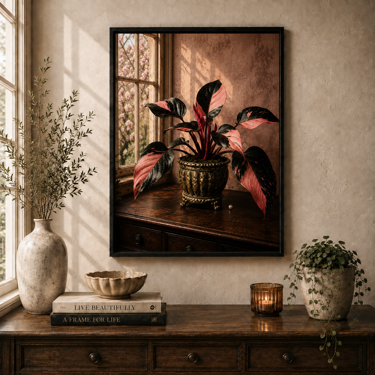 Rosewood Blush | Framed Canvas Wall Art