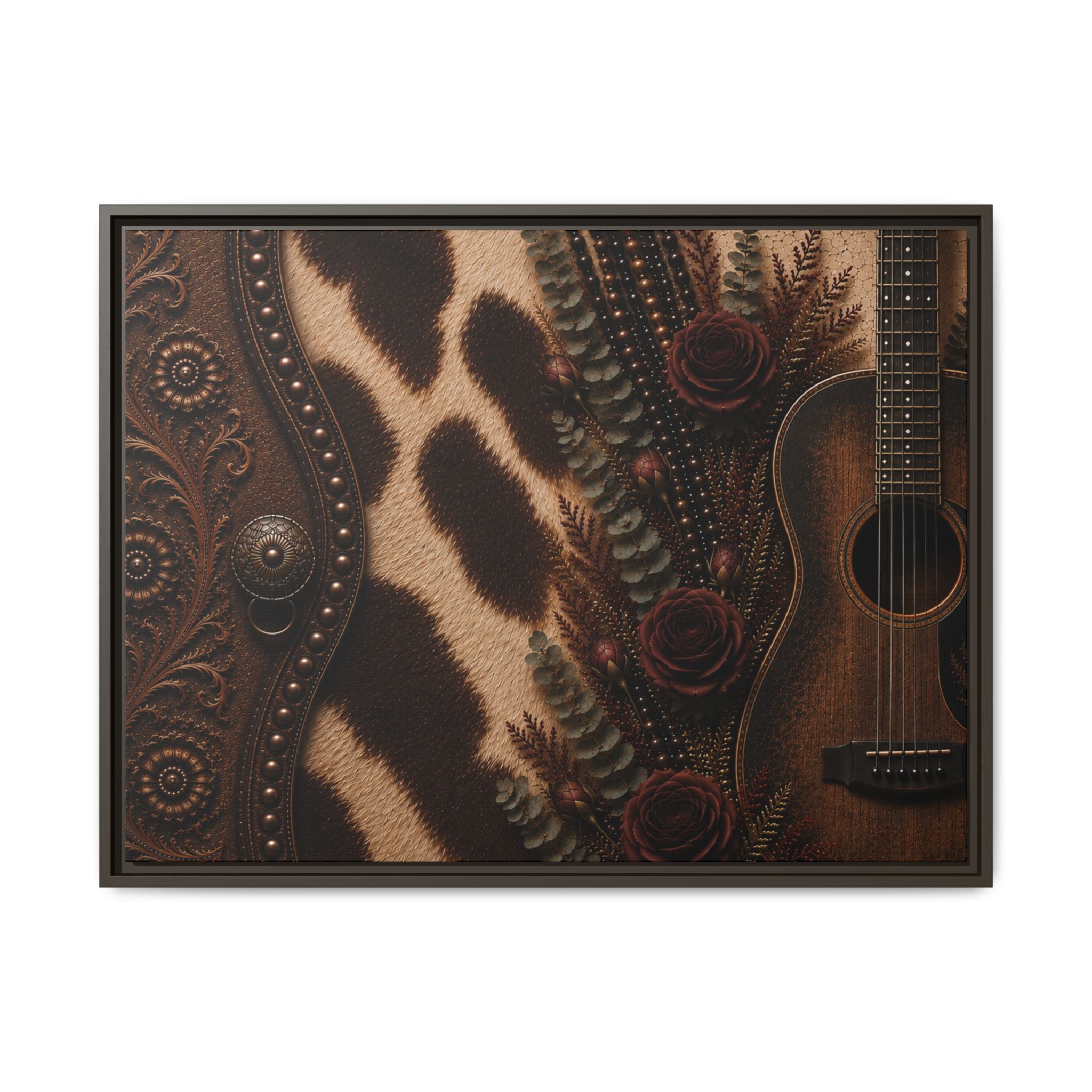The Cowgirl's Melody | Framed Canvas Wall Art