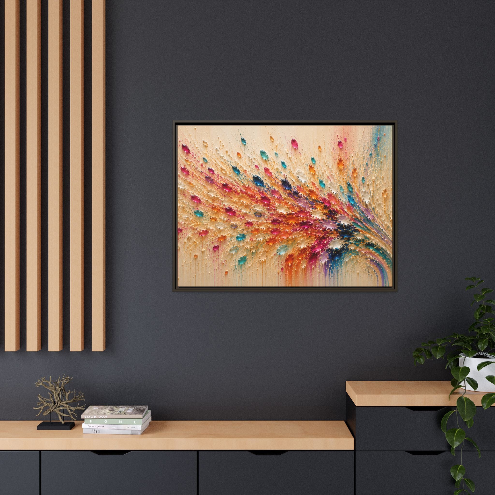Gemstone Cascade I | Framed Canvas Wall Art