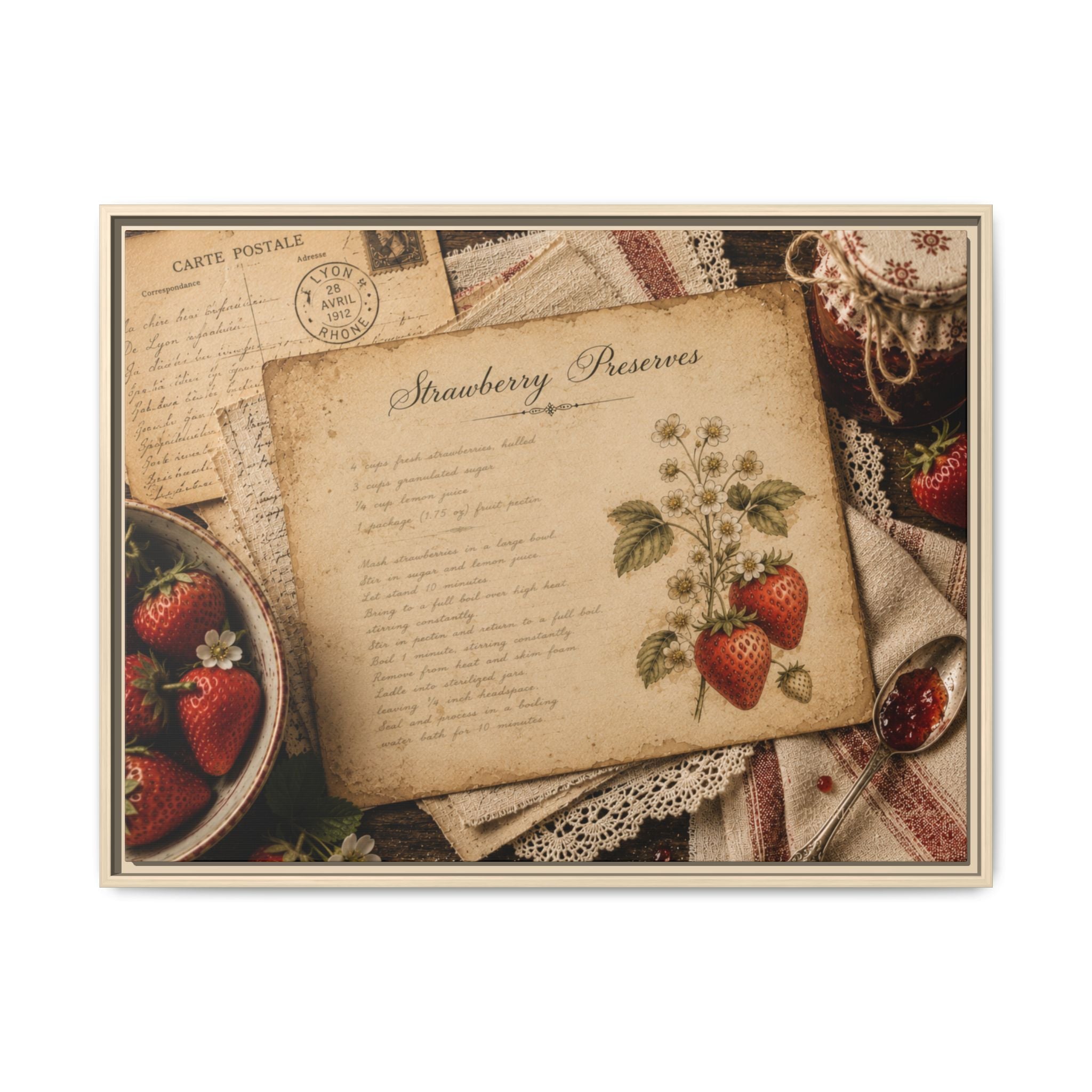 Strawberry Reserves | Framed Canvas Wall Art