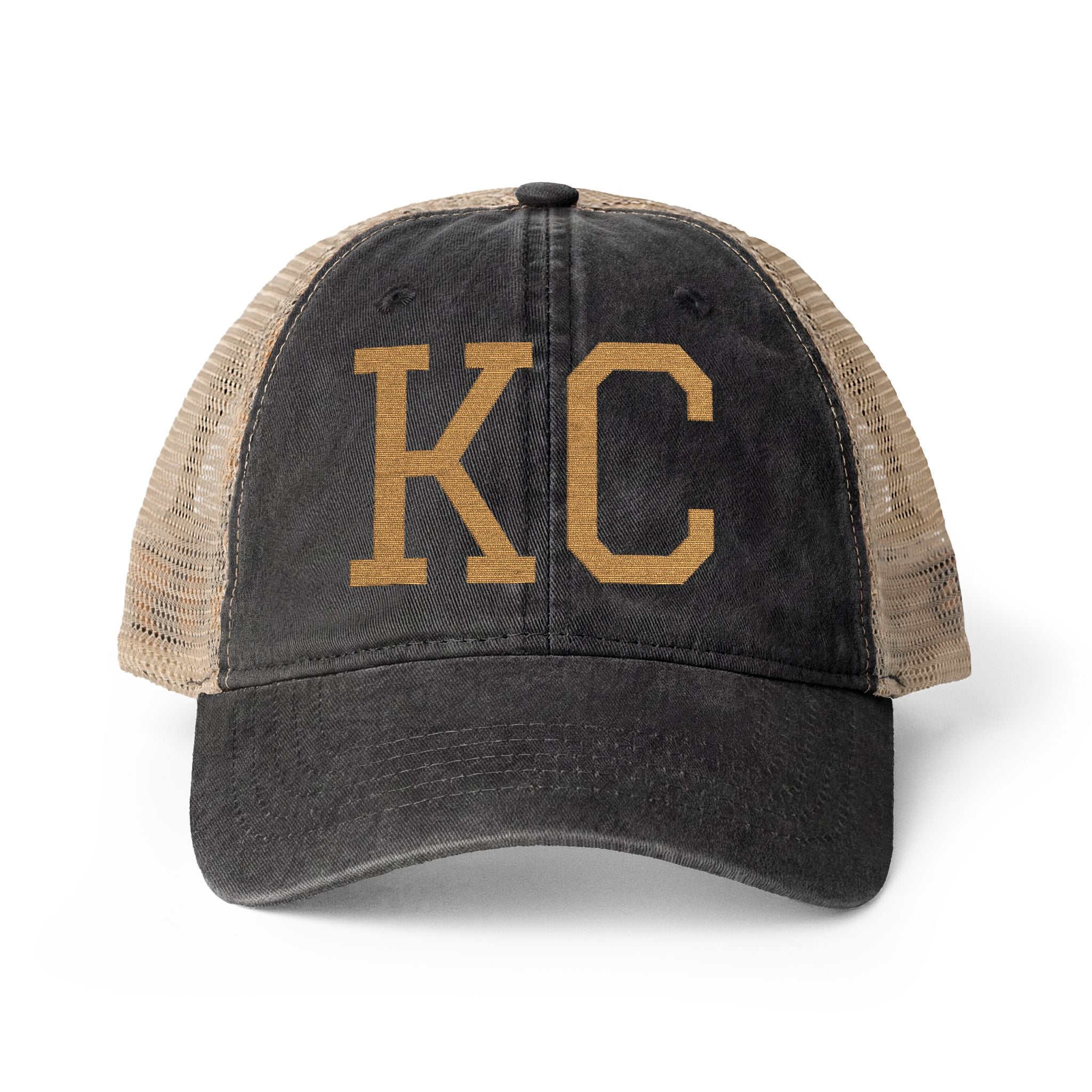 KC | Washed Mesh-Back Embroidered Cap