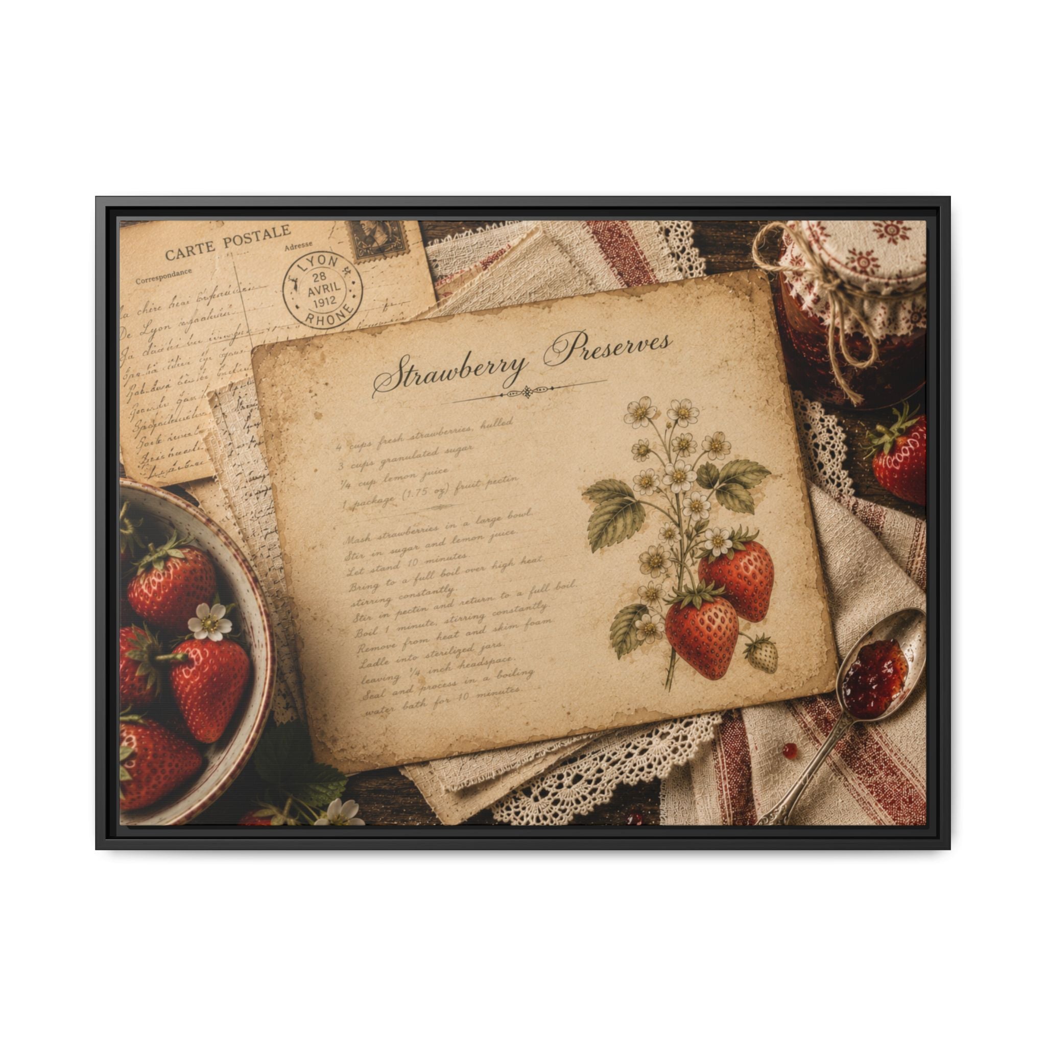 Strawberry Reserves | Framed Canvas Wall Art