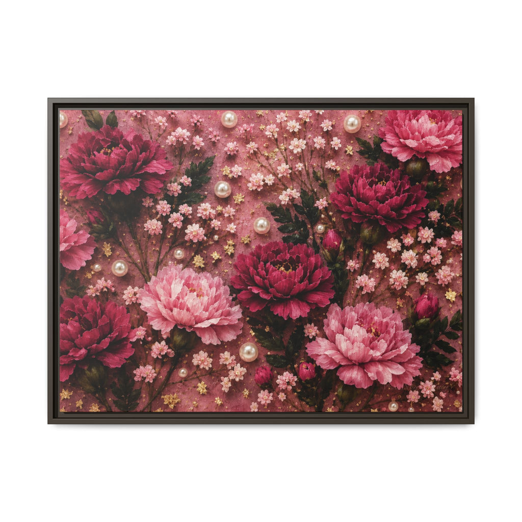Blushing Peonies | Framed Canvas Wall Art