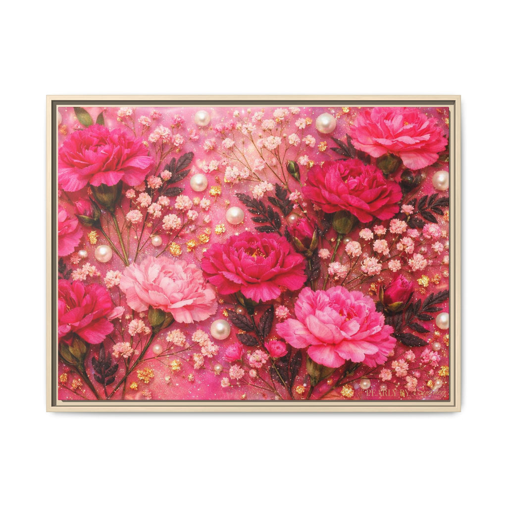 Pearls & Peonies | Framed Floral Canvas Wall Art