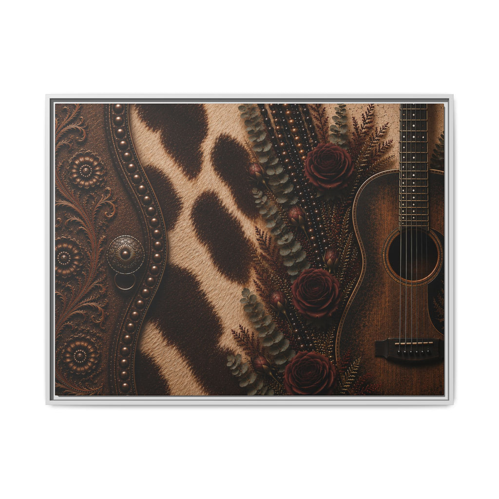 The Cowgirl's Melody | Framed Canvas Wall Art