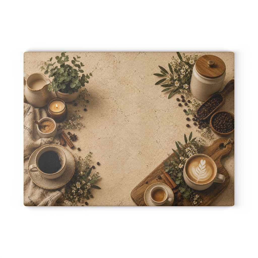 Morning Coffee Bar | Glass Cutting Board