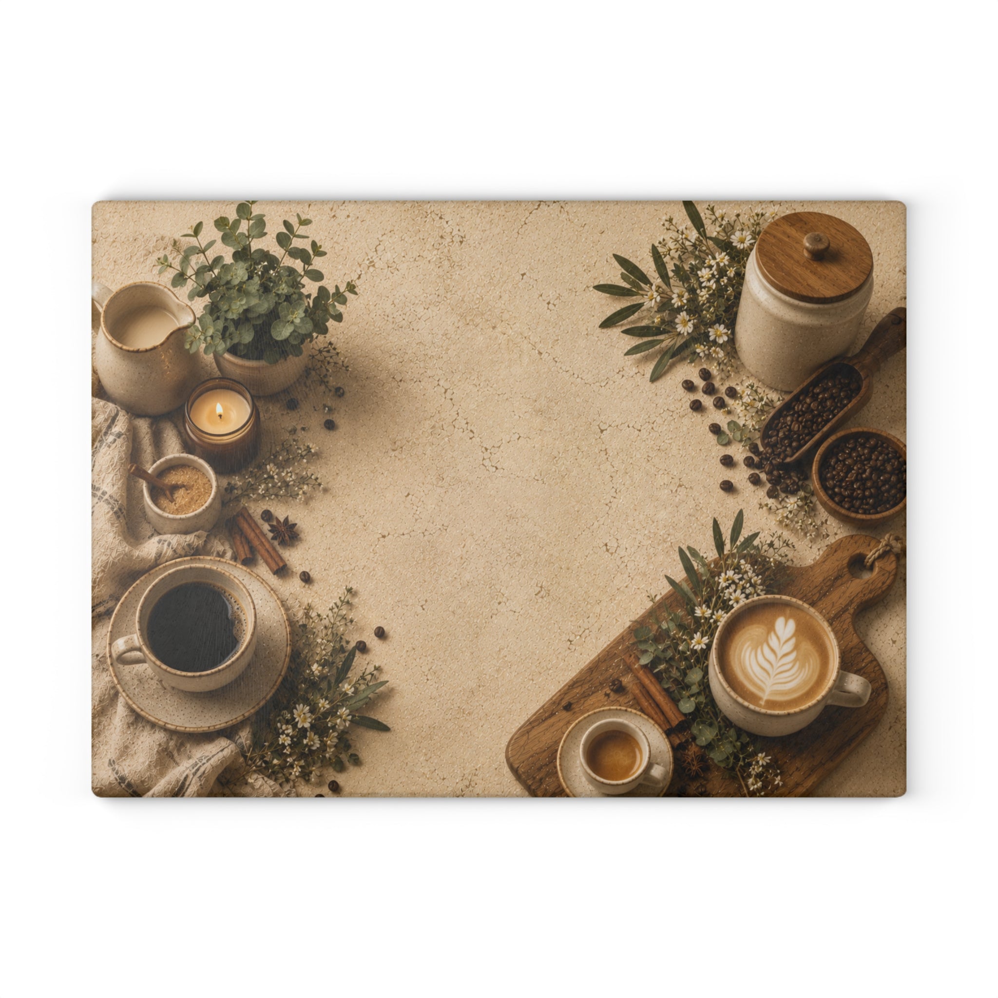 Morning Coffee Bar | Glass Cutting Board