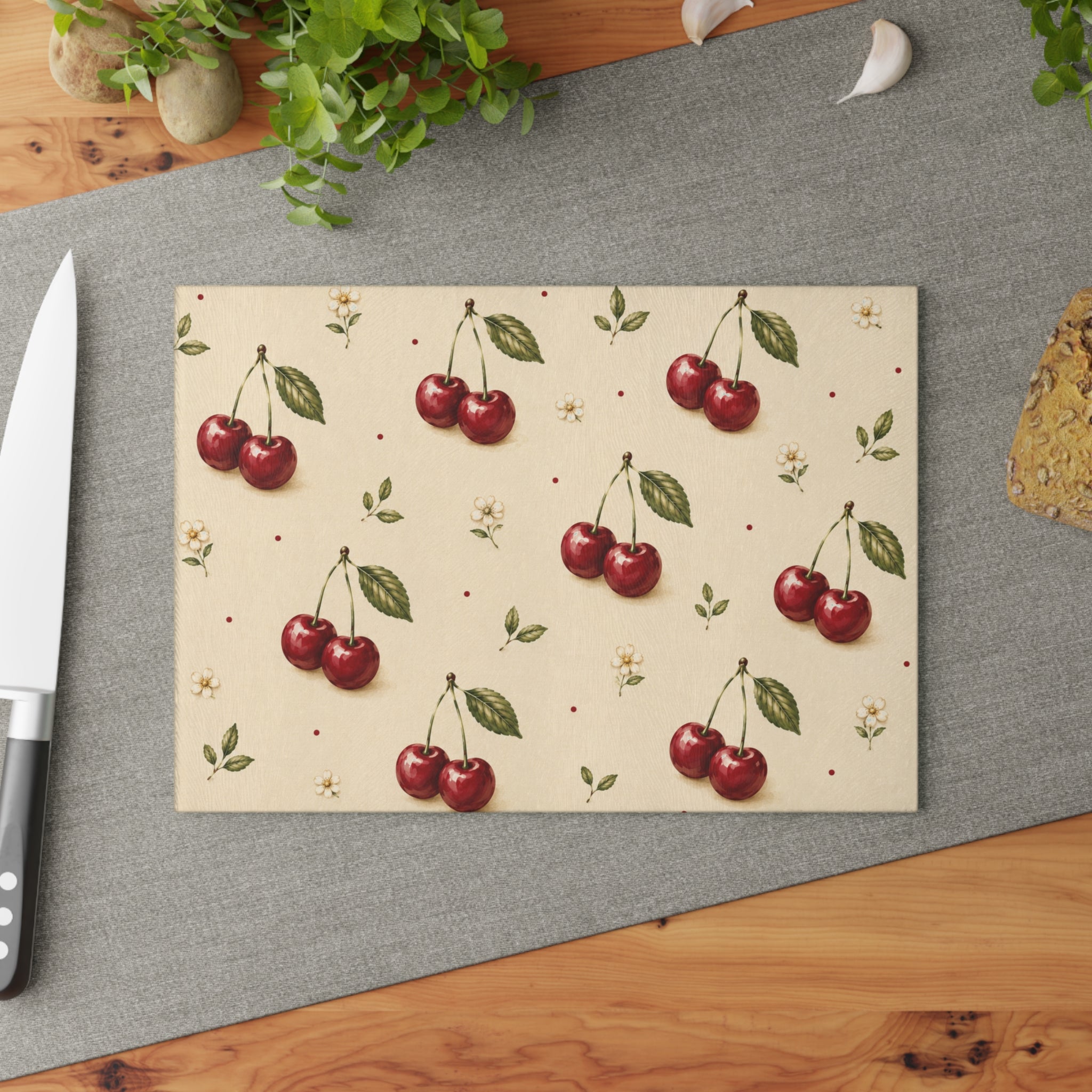 Cherry Blossom Orchard | Glass Cutting Board