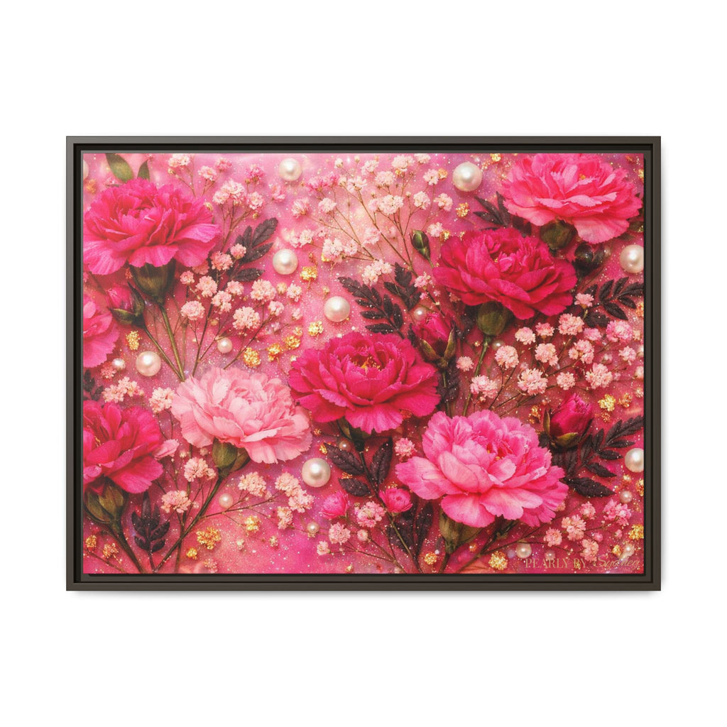 Pearls & Peonies | Framed Floral Canvas Wall Art