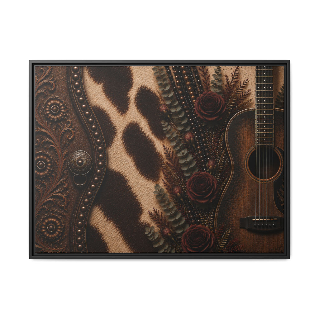 The Cowgirl's Melody | Framed Canvas Wall Art
