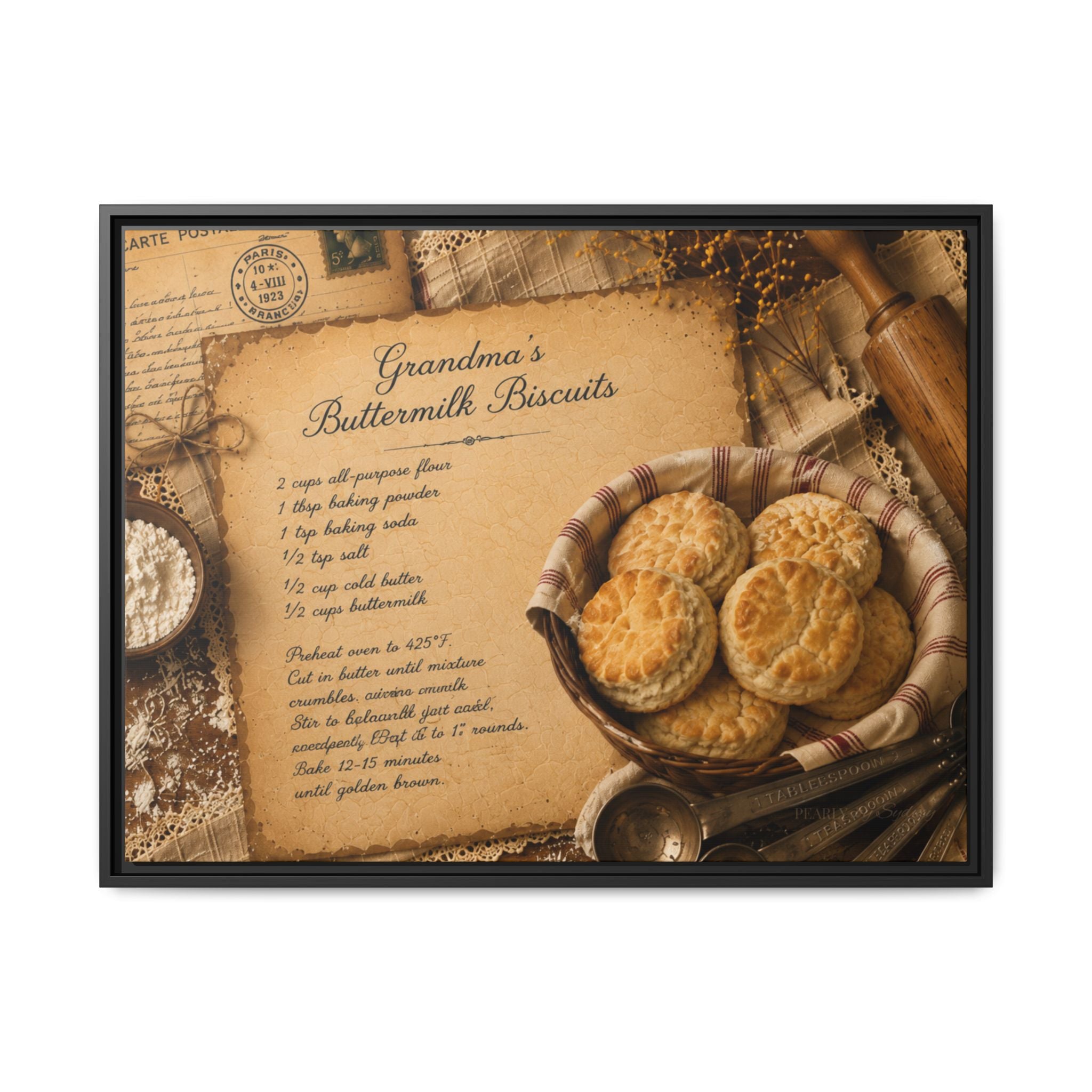 Grandma’s Buttermilk Biscuits | Framed Canvas Wall Art