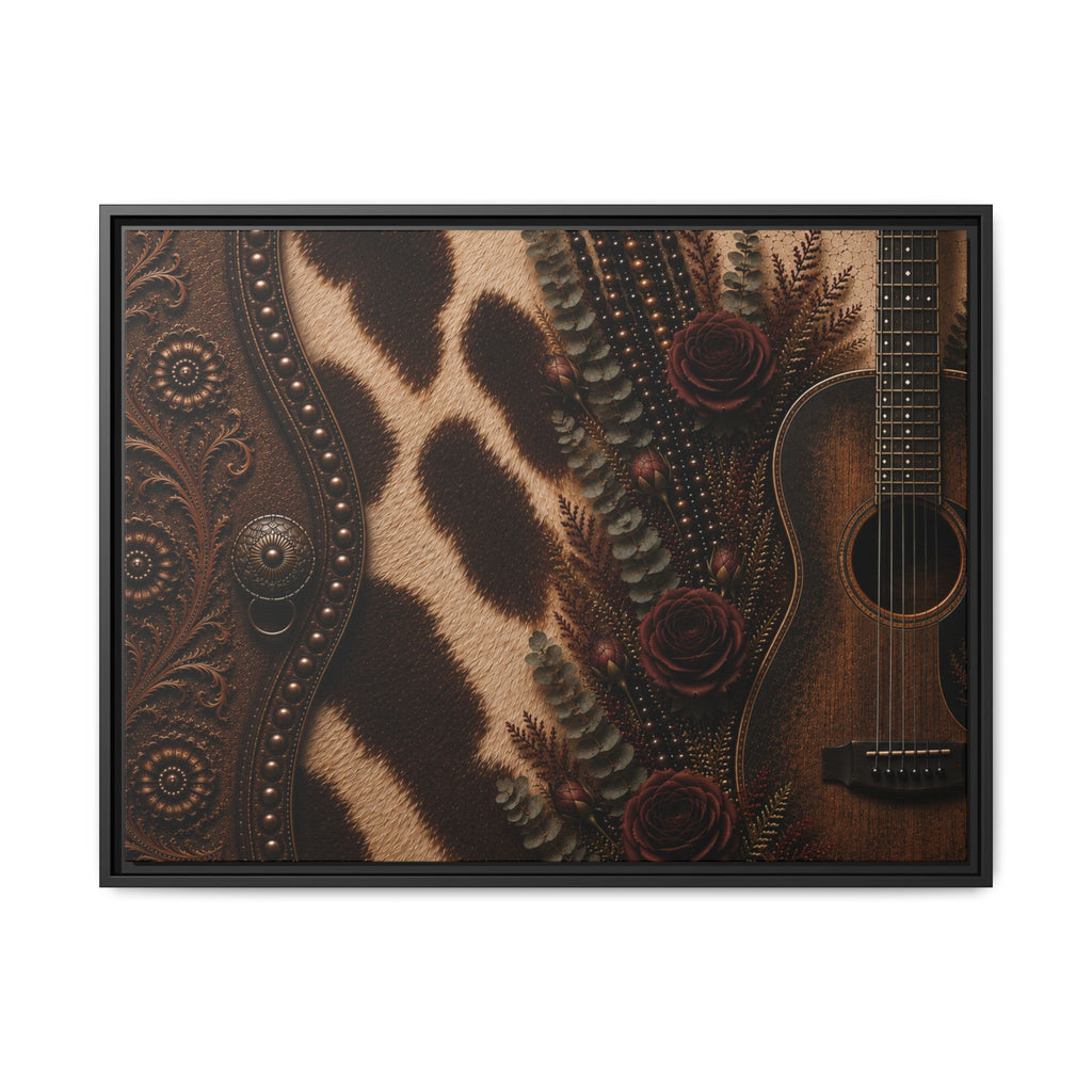 The Cowgirl's Melody | Framed Canvas Wall Art