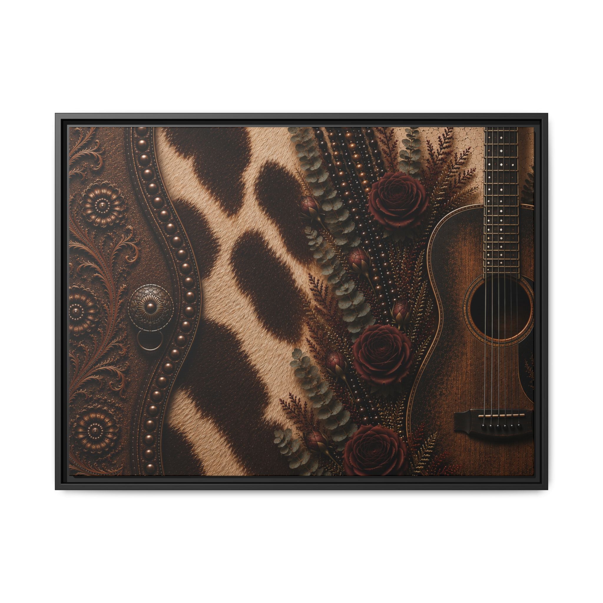 The Cowgirl's Melody | Framed Canvas Wall Art