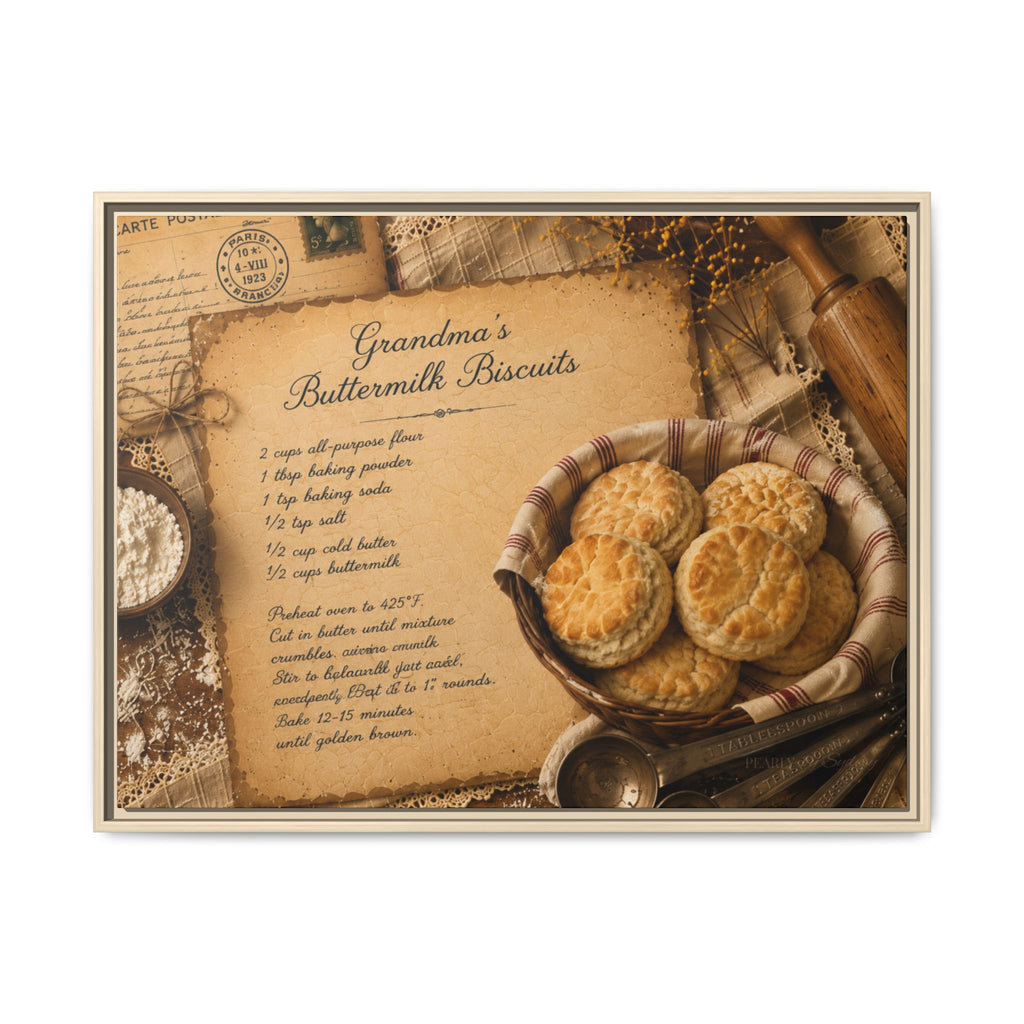Grandma’s Buttermilk Biscuits | Framed Canvas Wall Art
