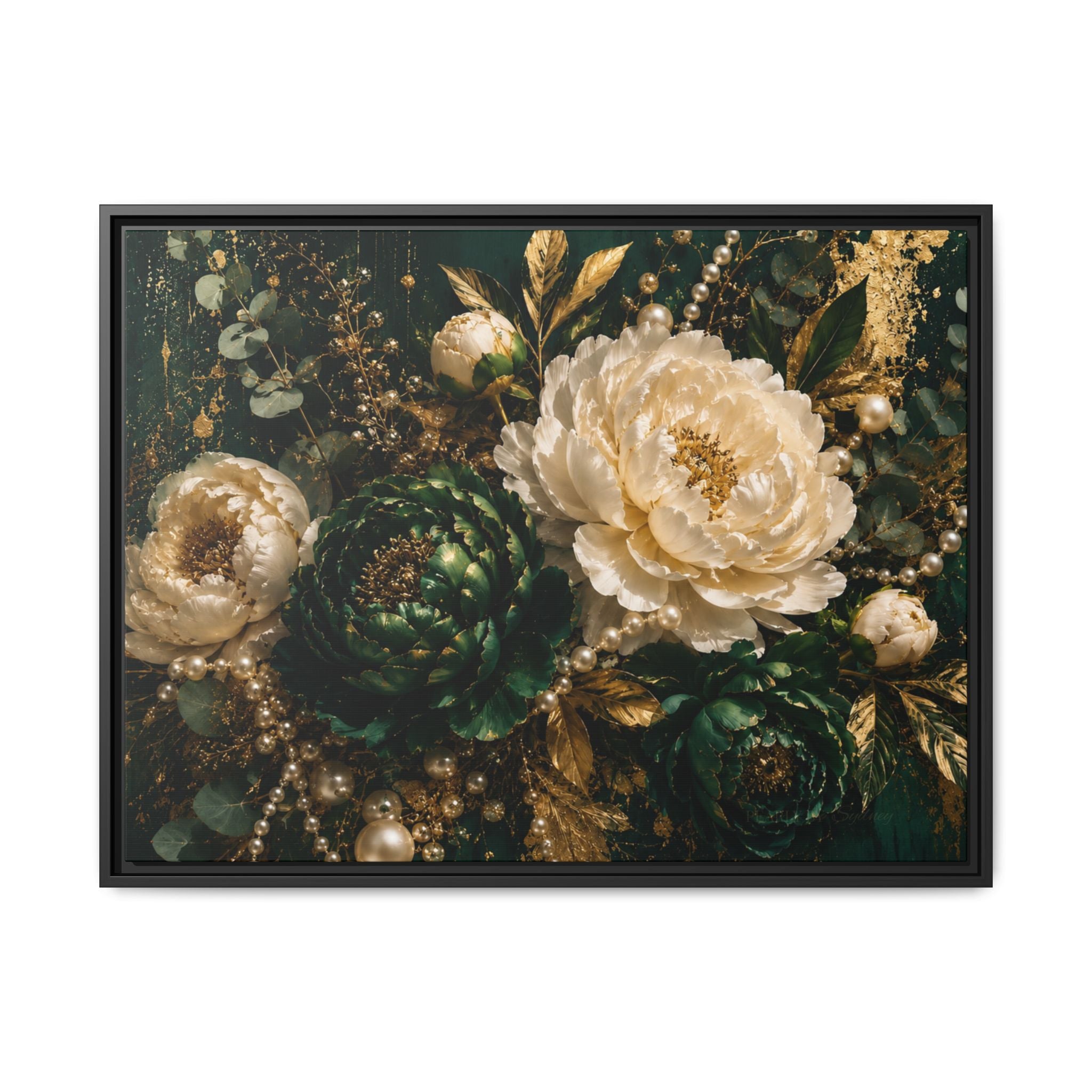 Emerald Garden | Framed Floral Canvas Wall Art