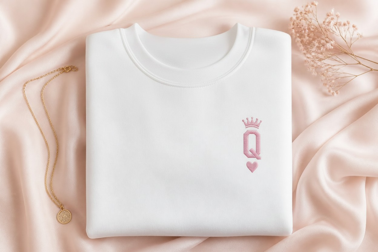 Queen of Hearts | Embroidered Sweatshirt